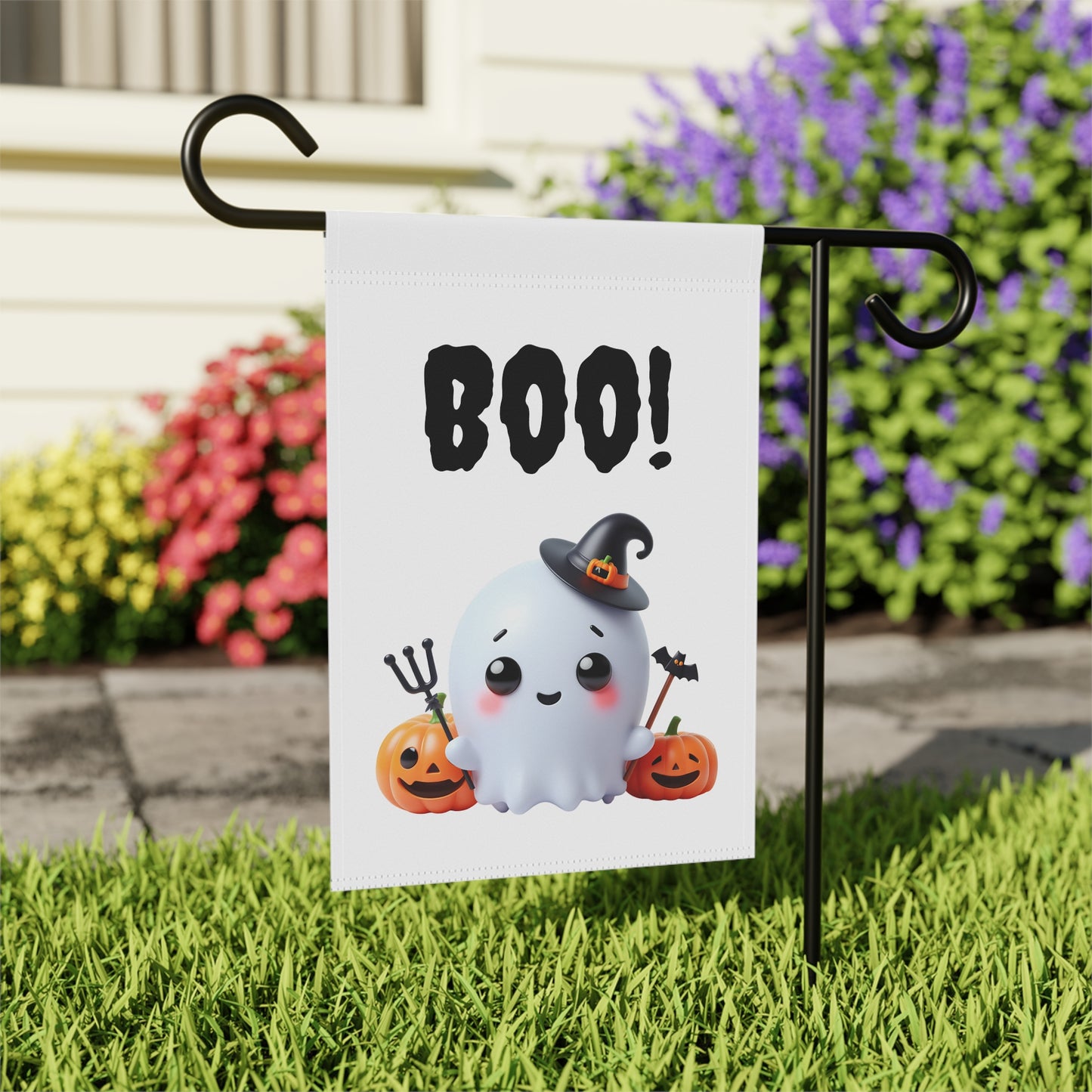 Cute Little Ghost Garden Flag