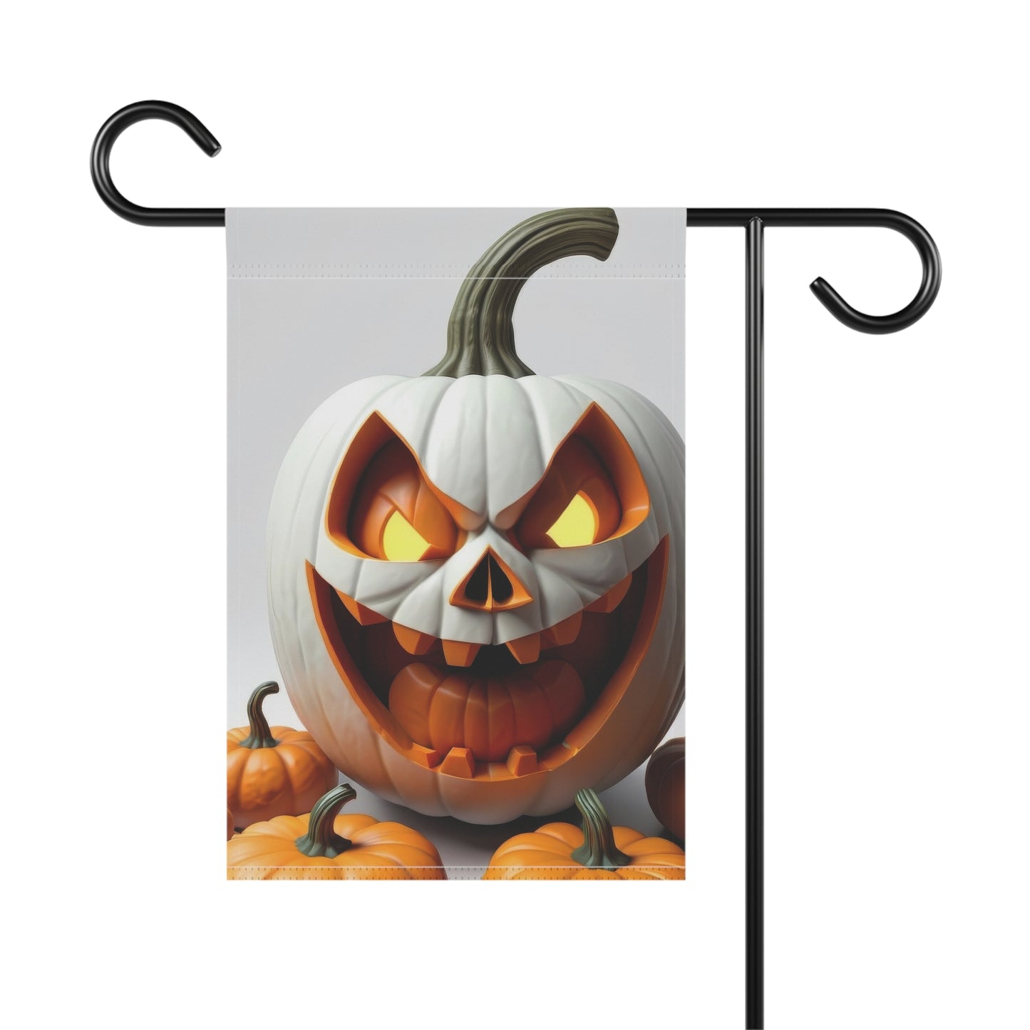 Spooky White Pumpkin Halloween Garden Flag