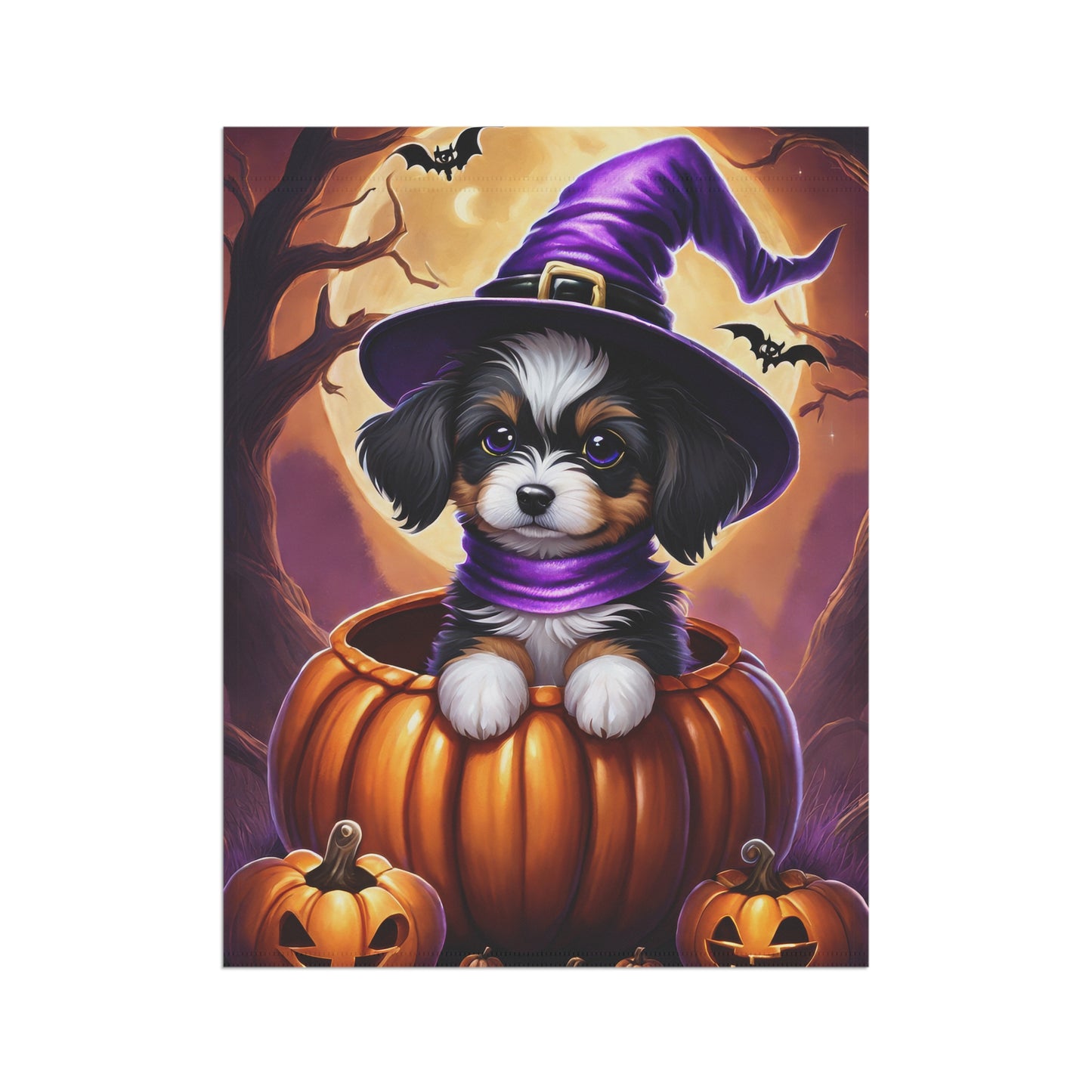 Cute Puppy Halloween Garden Flag/ House Banner