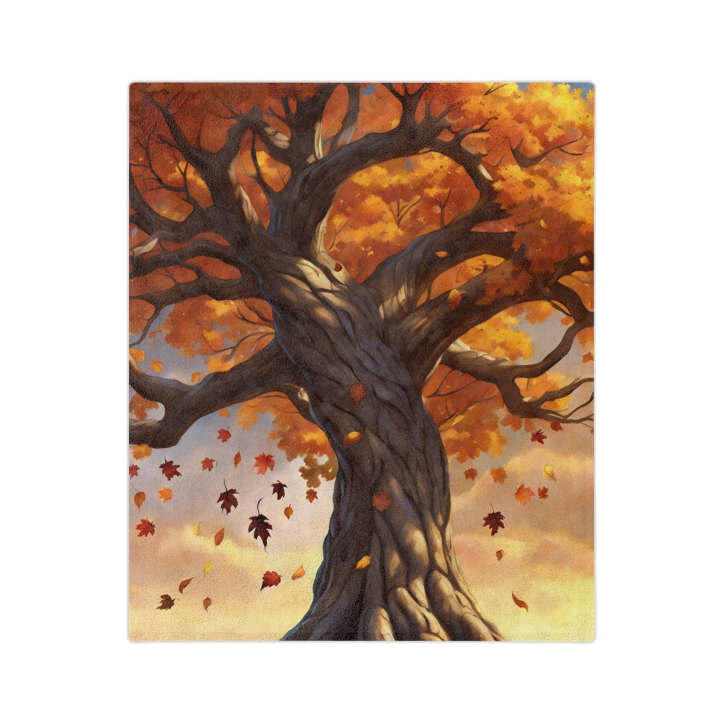 Majestic Autumn Tree Velveteen Blanket