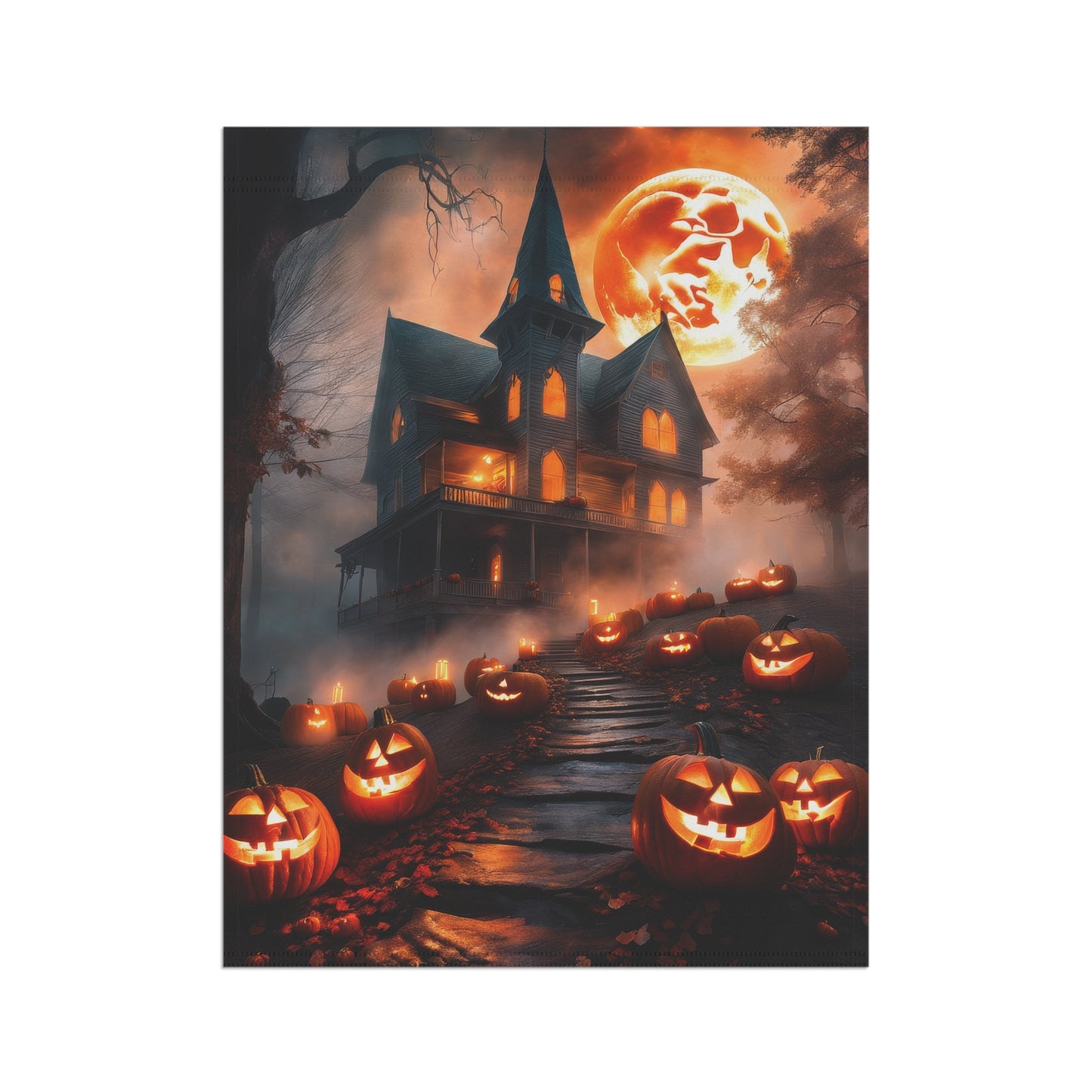 Haunted Hill Halloween Garden Flag/ House Banner