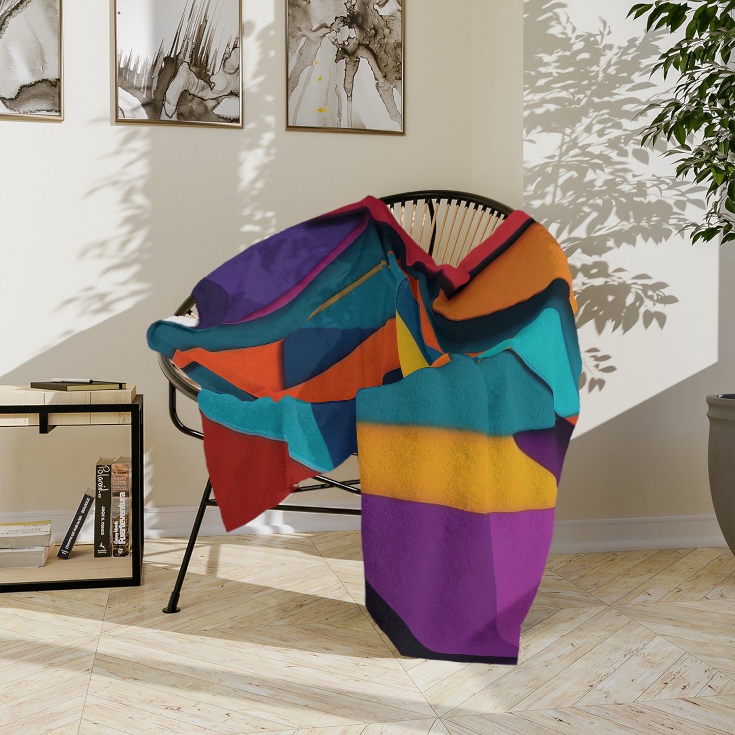 Geometric Abstract Velveteen Blanket