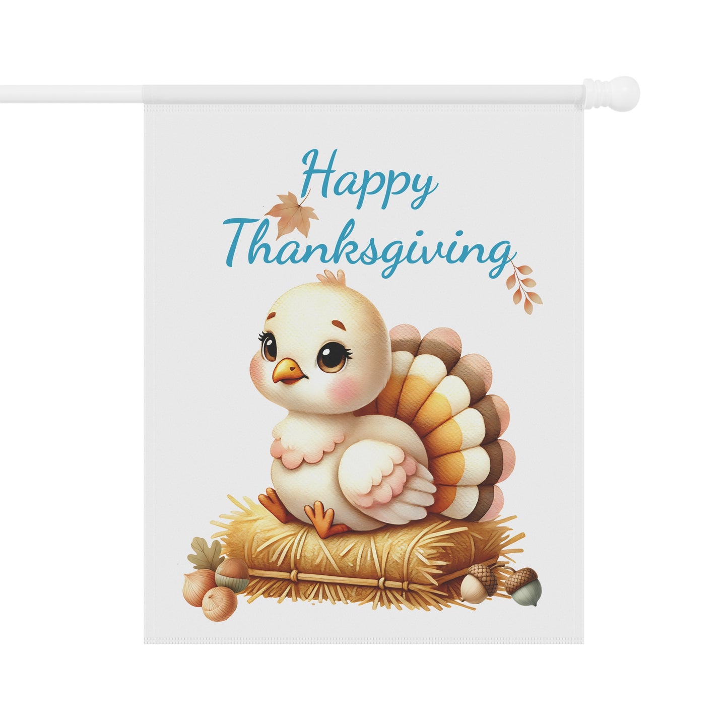 Happy Thanksgiving Cute Turkey Garden Flag
