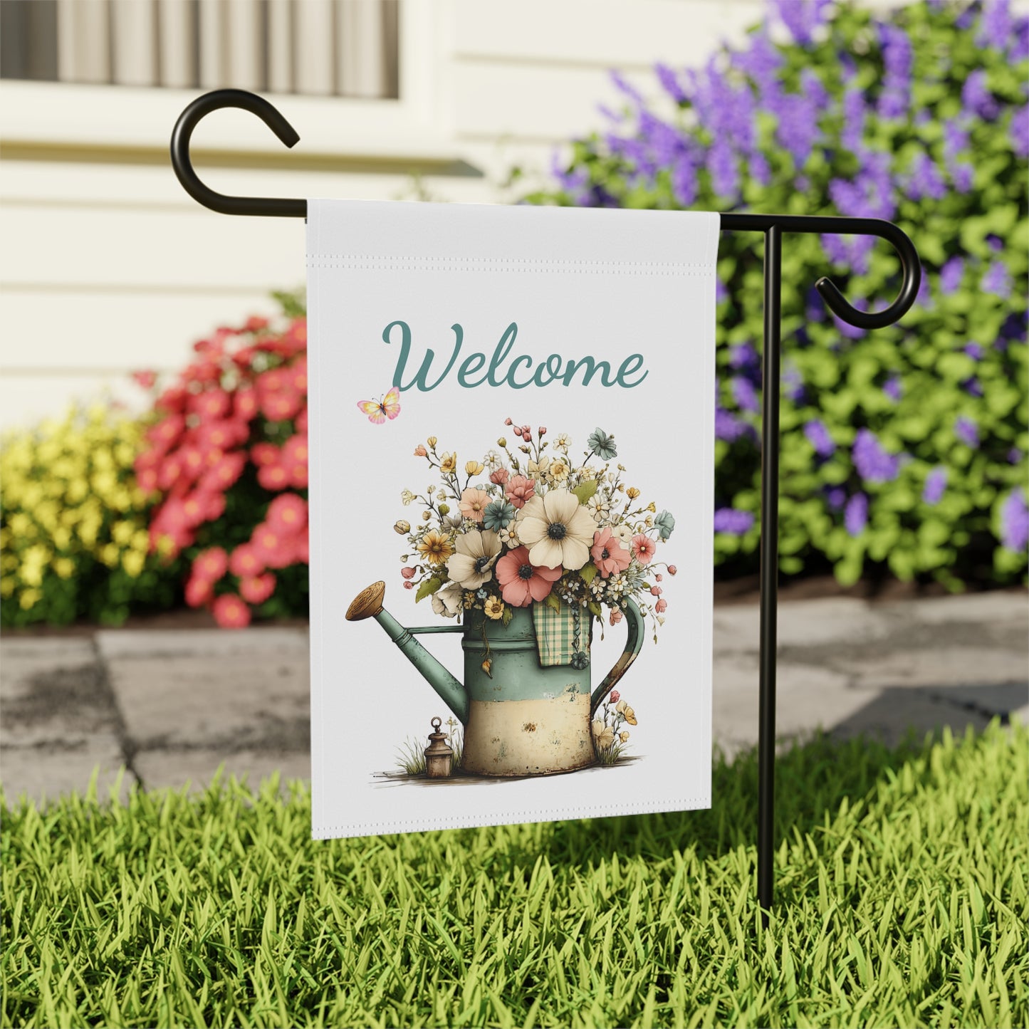 Welcome Floral Garden Flag