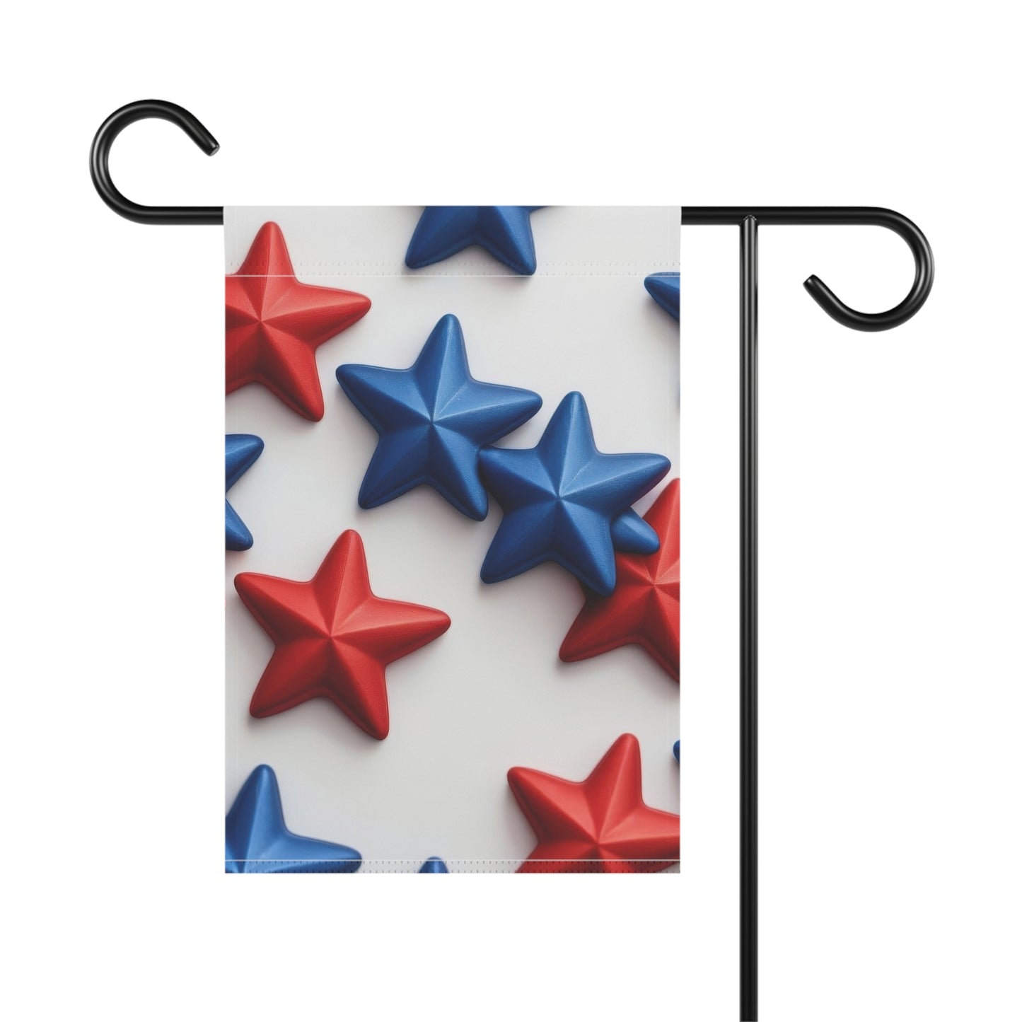 Red and Blue Stars July 4th Garden Flag