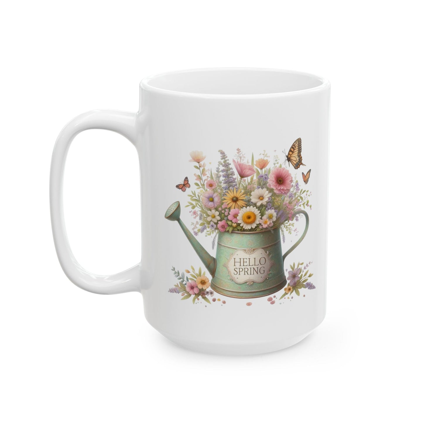 Charming Vintage-Style "Hello Spring" Coffee Mug