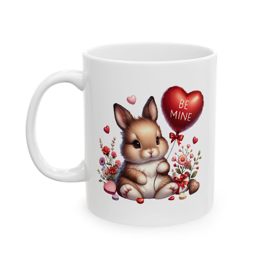 Adorable Bunny "BE MINE" Valentine's Coffee Mug