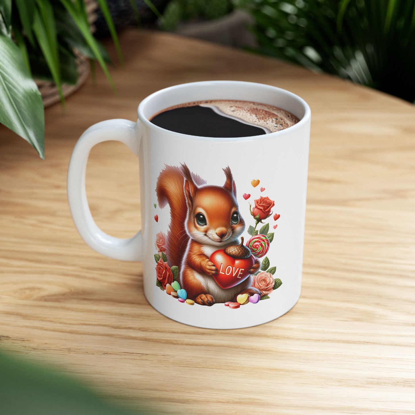 Adorable Squirrel "LOVE" Coffee Mug