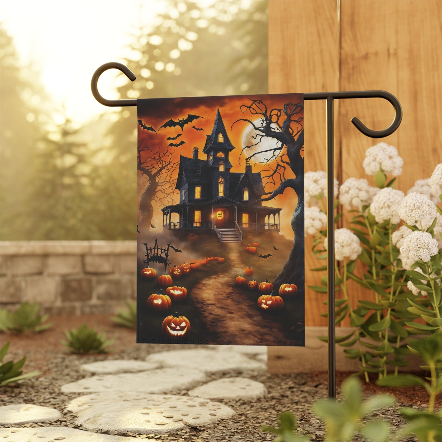 Haunted House on a Hill Garden Flag/ House Banner