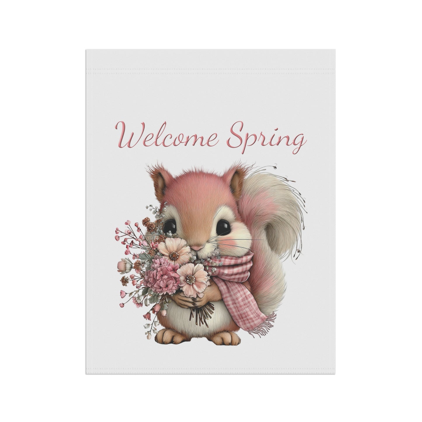 Welcome Spring Squirrel Garden Flag