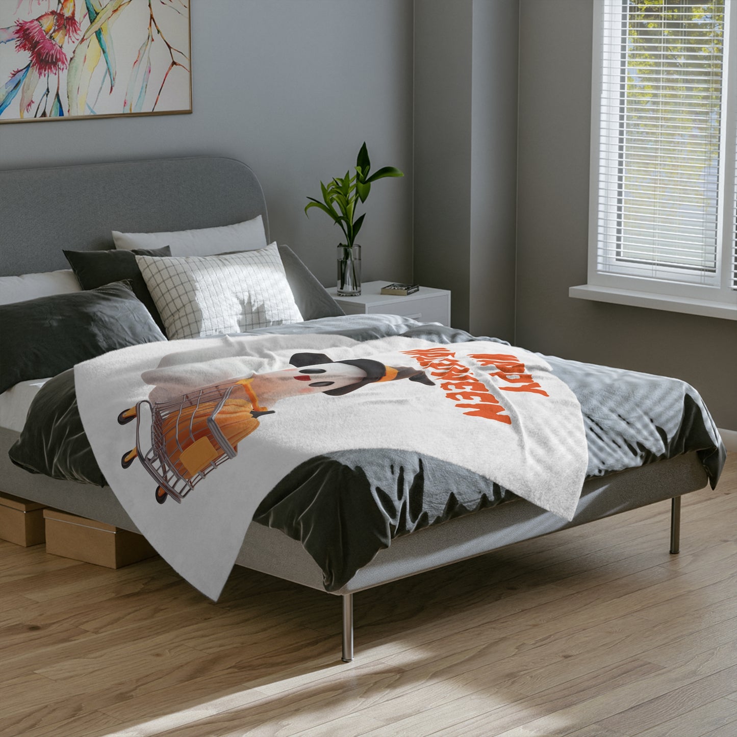 Cute Ghost Shopping Plush Blanket