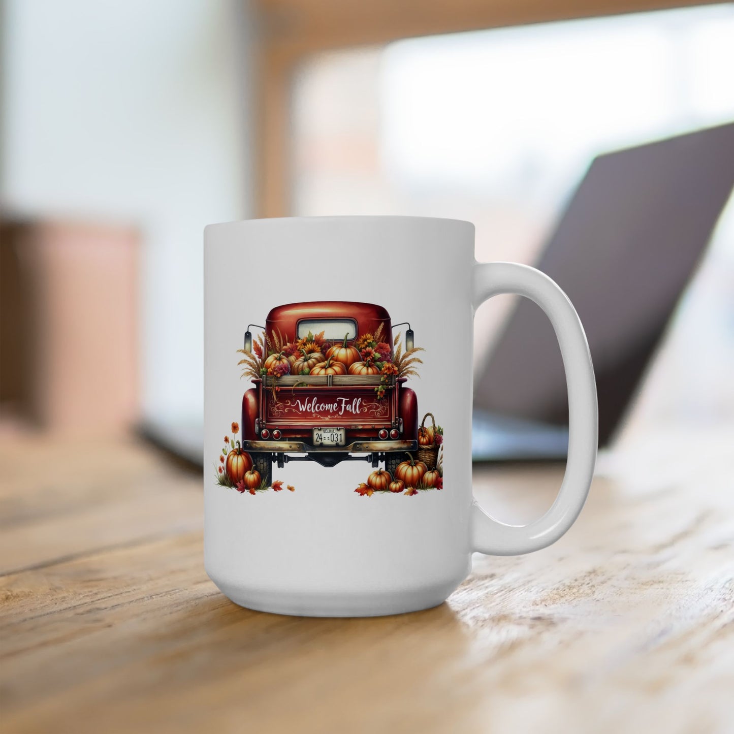 "Welcome Fall" Red Vintage Truck Coffee Mug