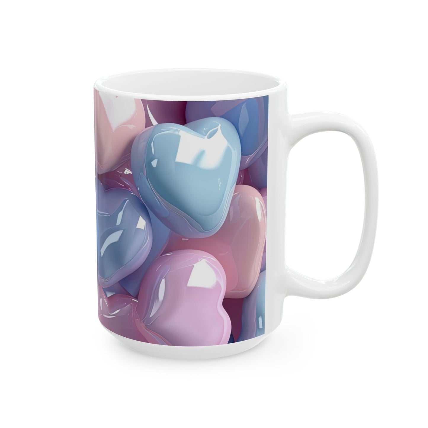 Pastel Hearts Ceramic Coffee Mug