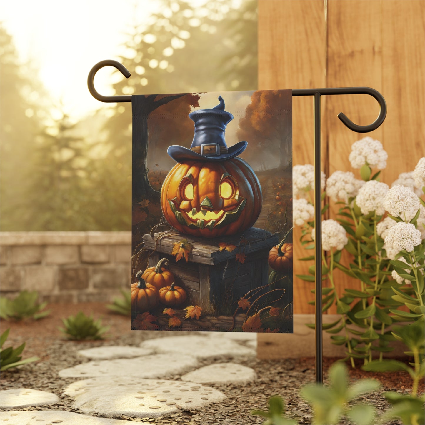 Creepy Jack-O'-Lantern Halloween Garden Flag