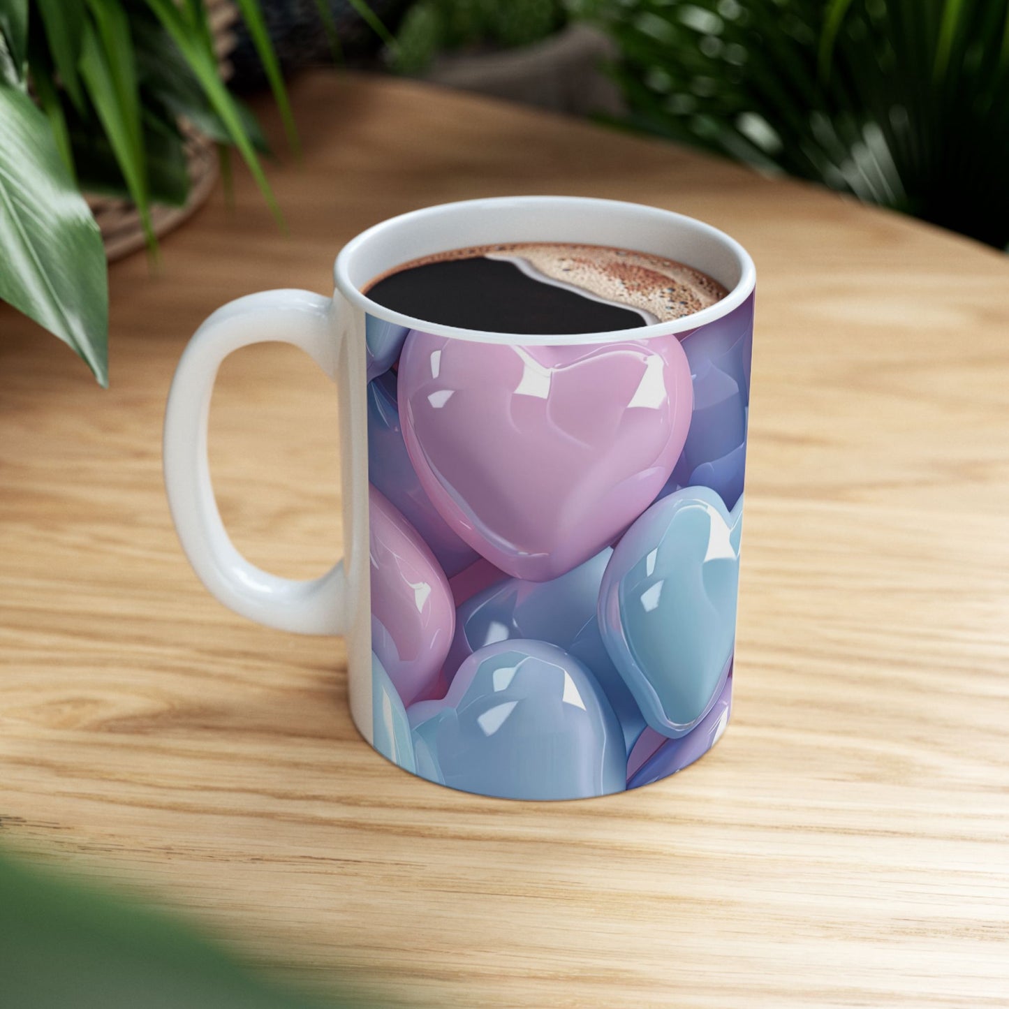 Pastel Hearts Ceramic Coffee Mug