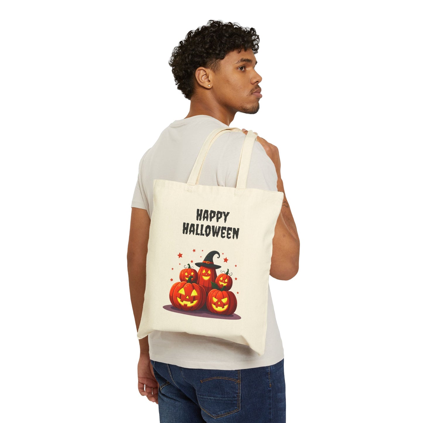 Happy Halloween Pumpkin Patch 100% Cotton Canvas Tote Bag