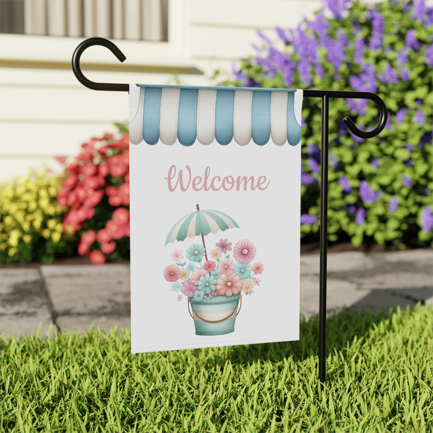Welcome Floral Garden Flag