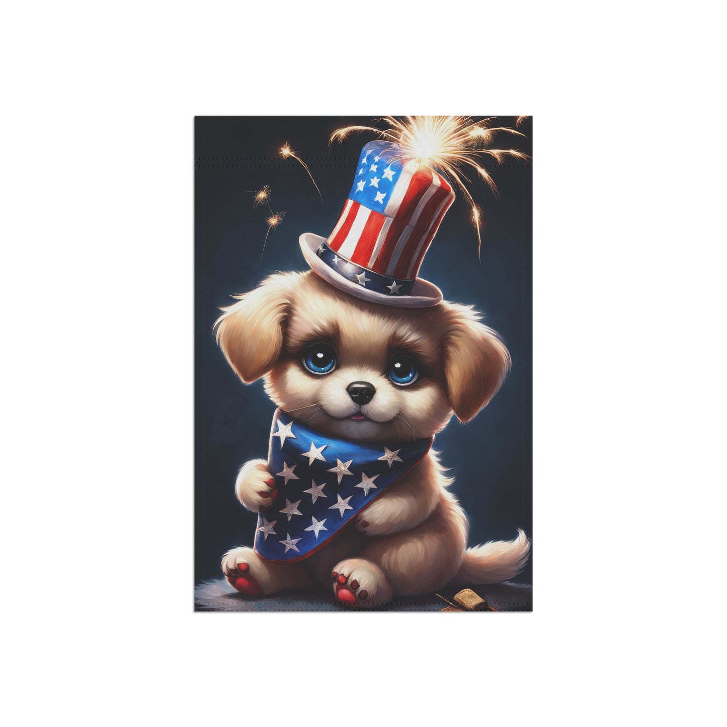 4th of July Puppy Garden Flag/House Banner