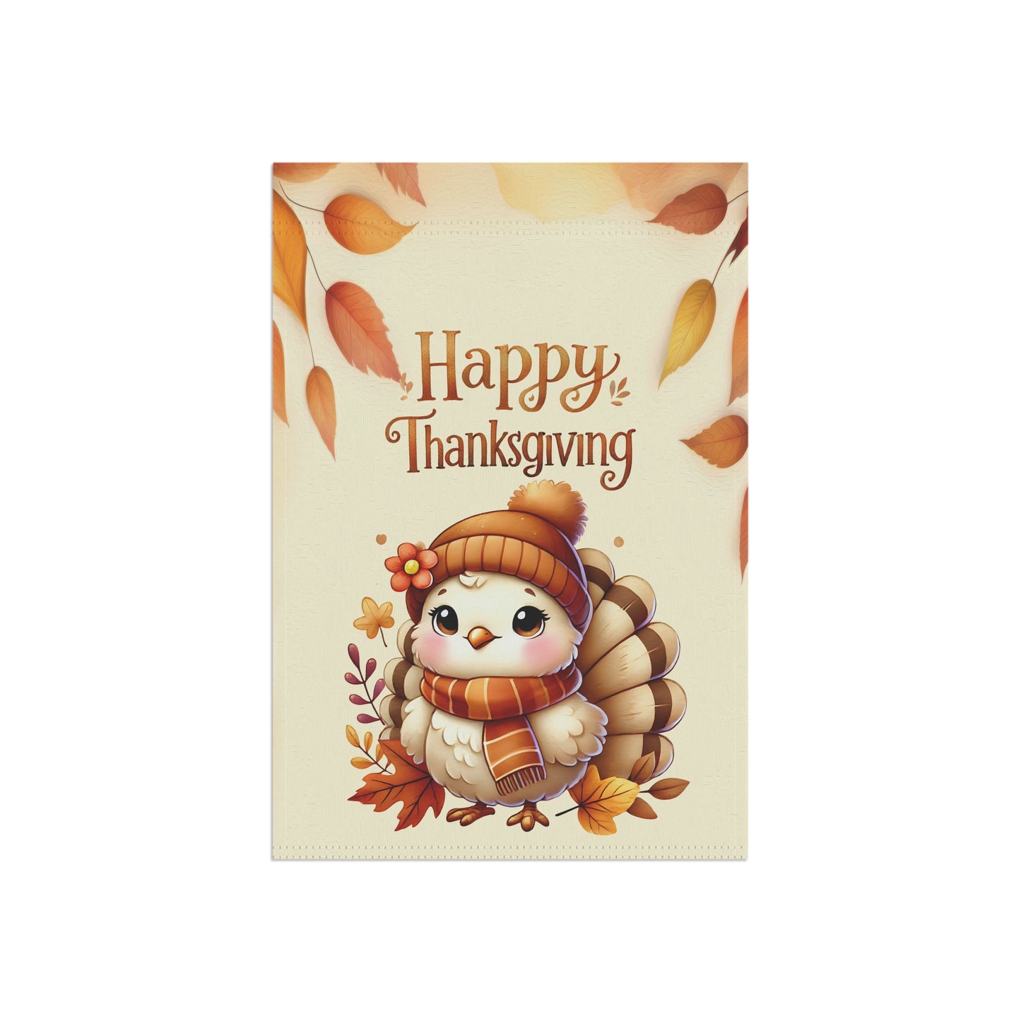Cute Cozy Turkey Thanksgiving Garden Flag