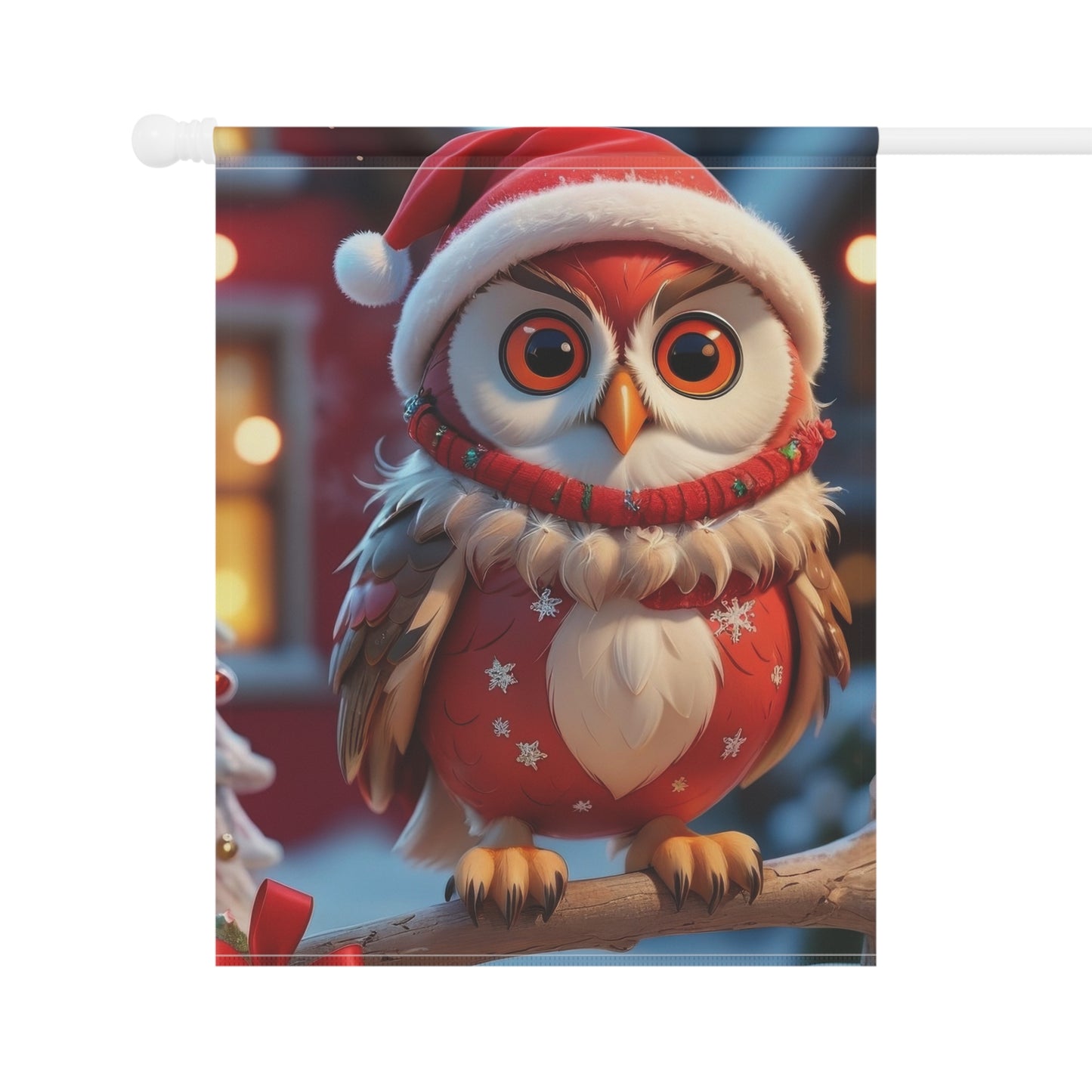 Festive Owl Holiday Garden Flag