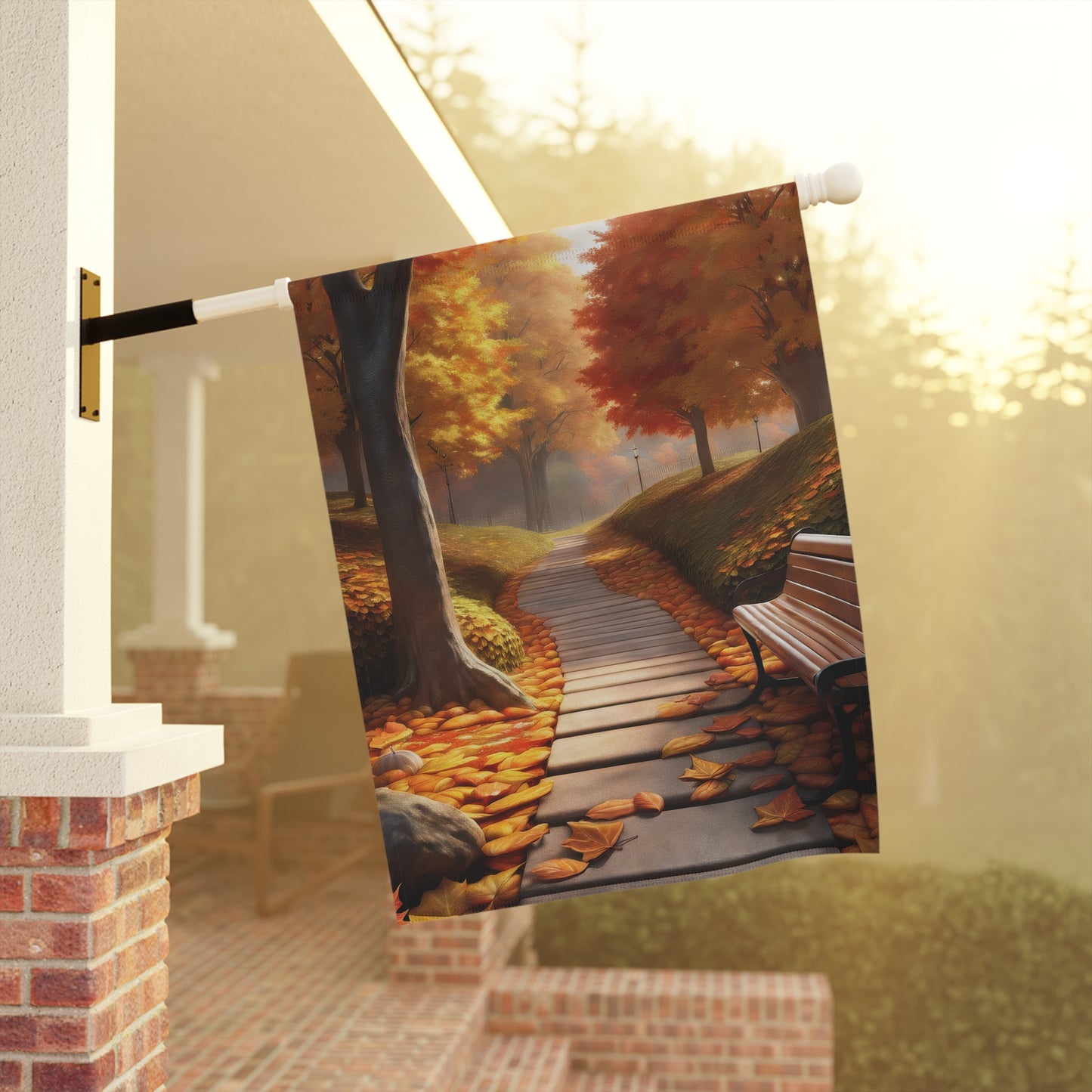 Scenic Autumn Garden Flag