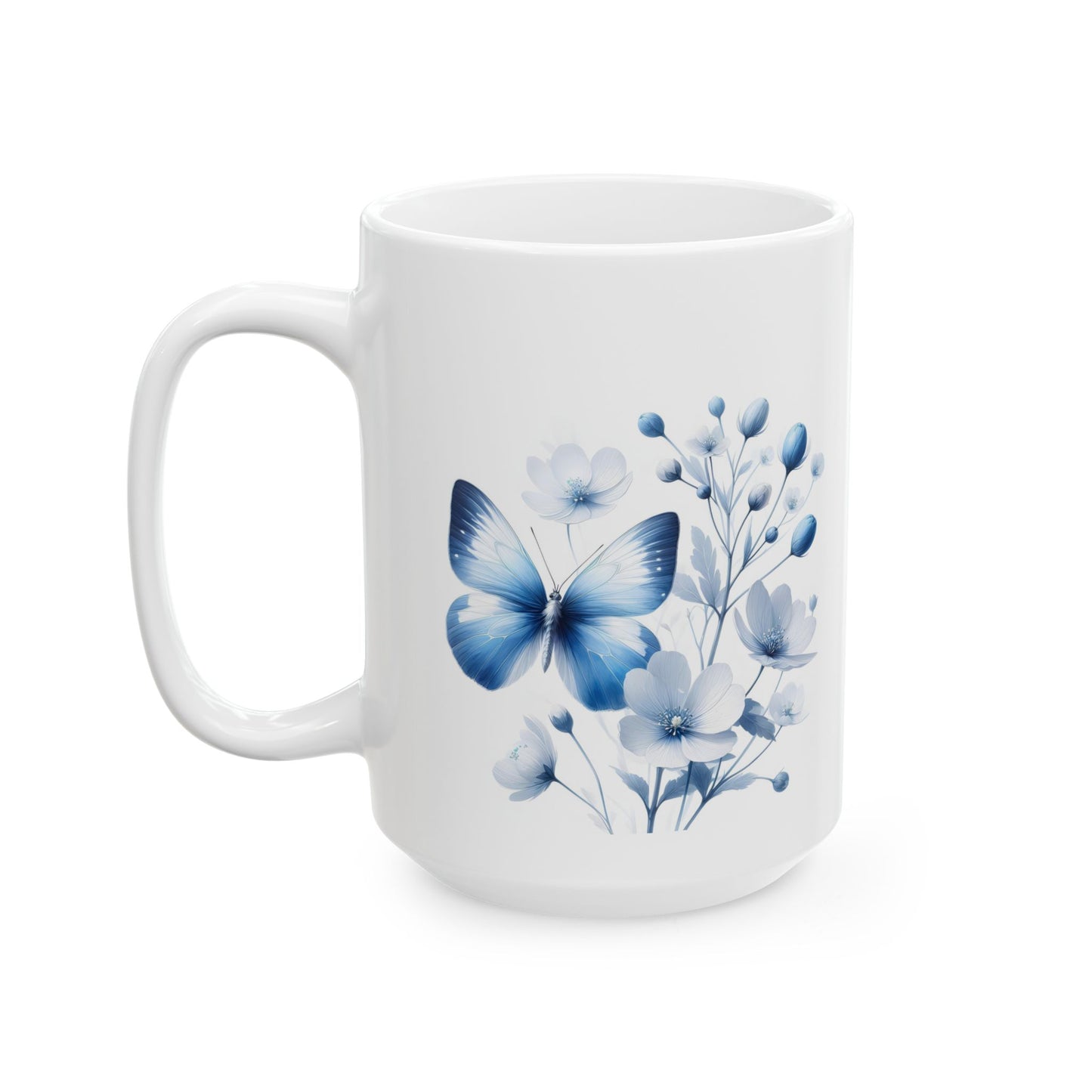 Blue Butterfly & Floral Mug