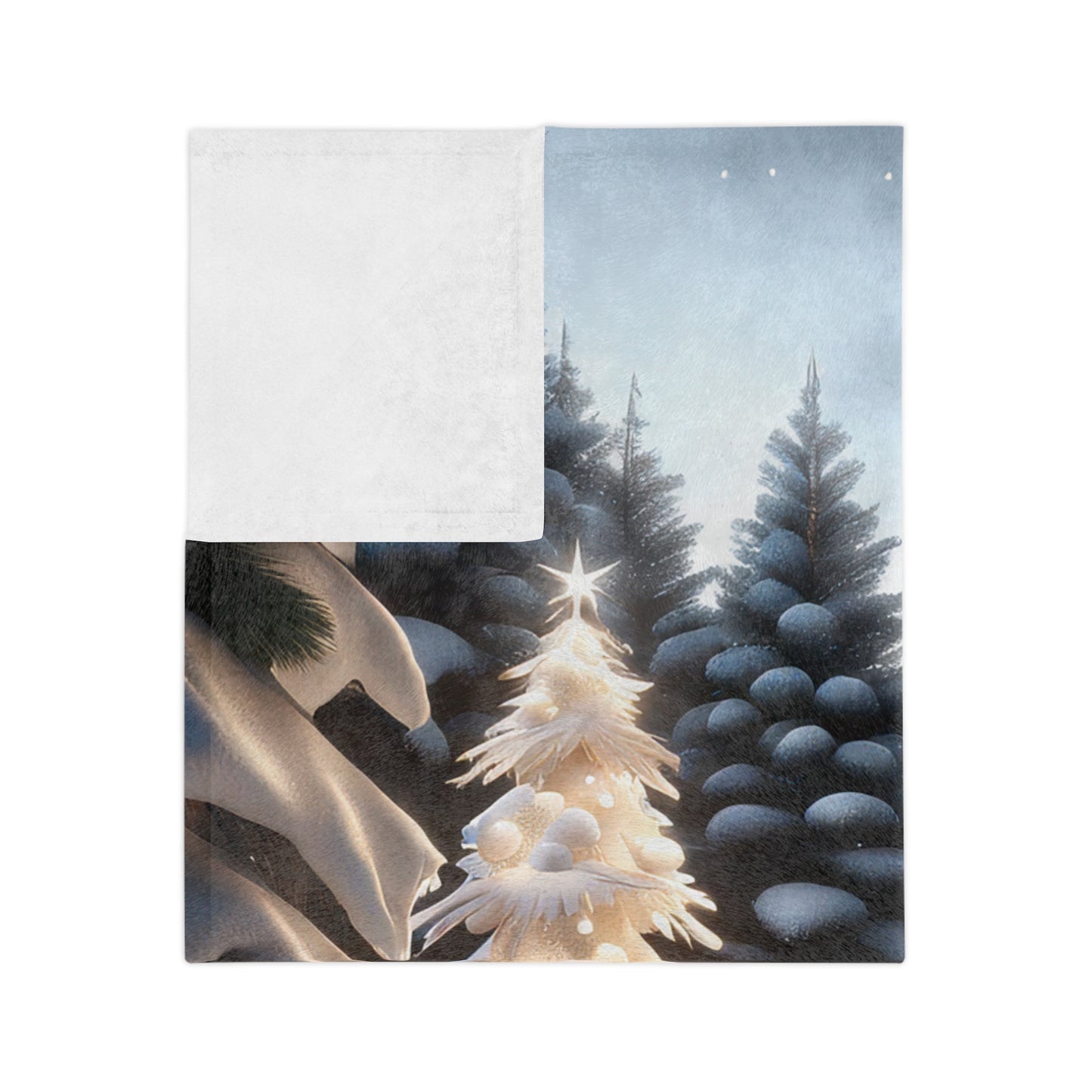 Elegant Snowy Christmas Scene Throw Blanket