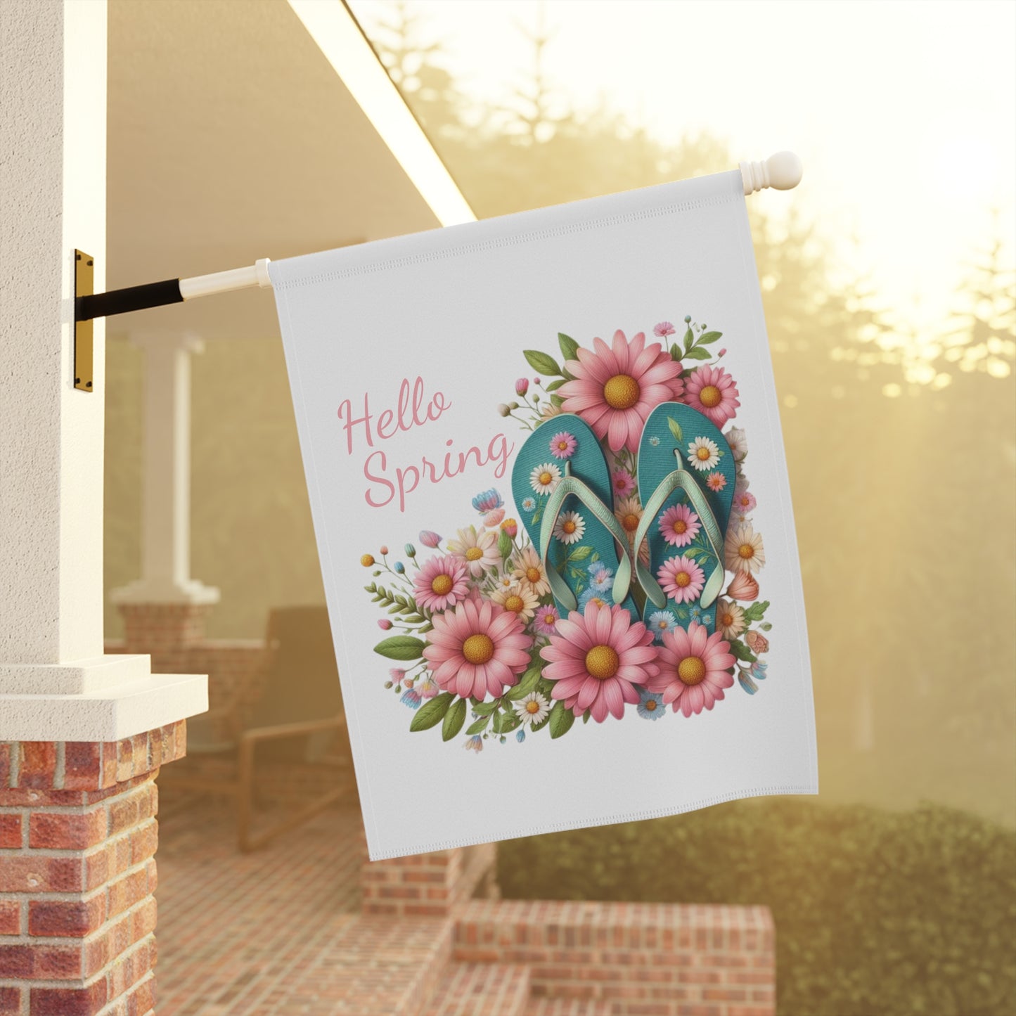 Cute Hello Spring Garden Flag