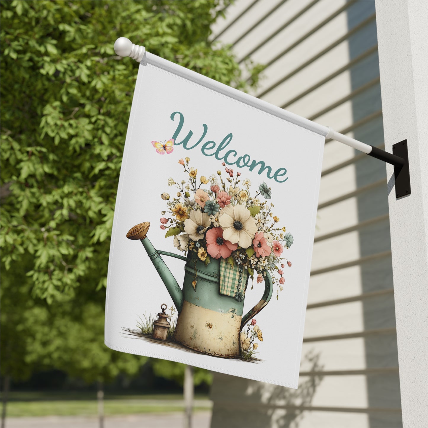 Welcome Floral Garden Flag