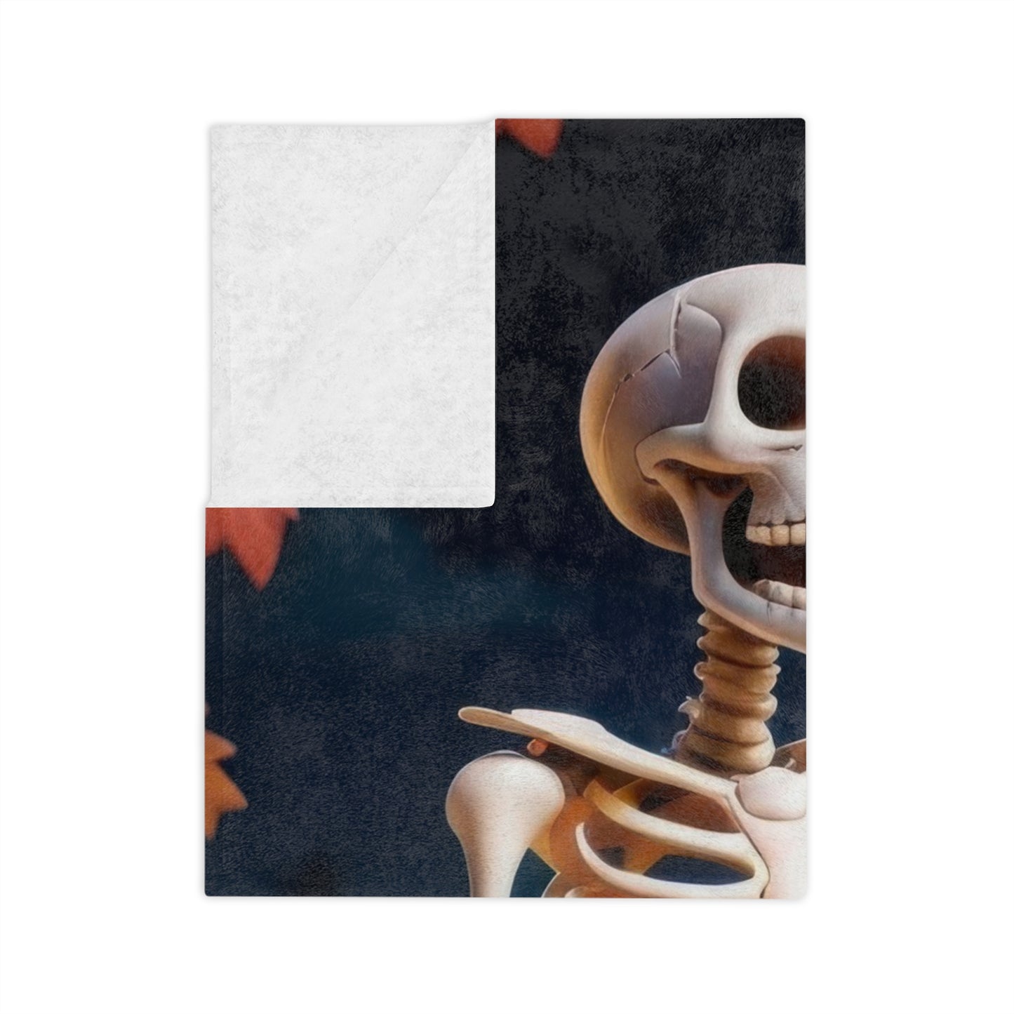 Skeleton with Jack-o'-Lanterns Halloween Blanket