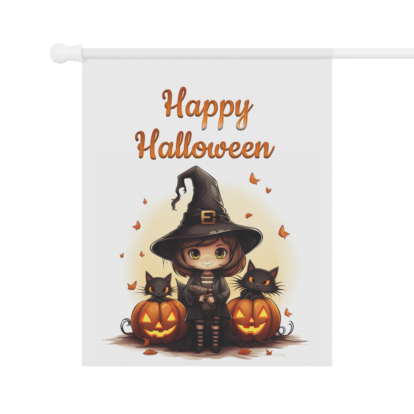 Cute Witch and Black Cats Garden Flag