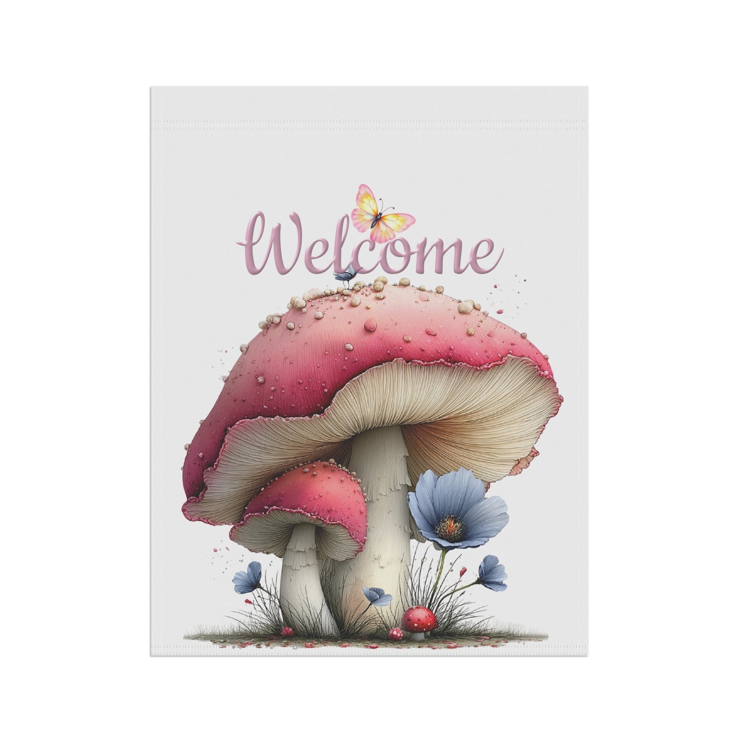 Colorful Mushroom Welcome Garden Flag