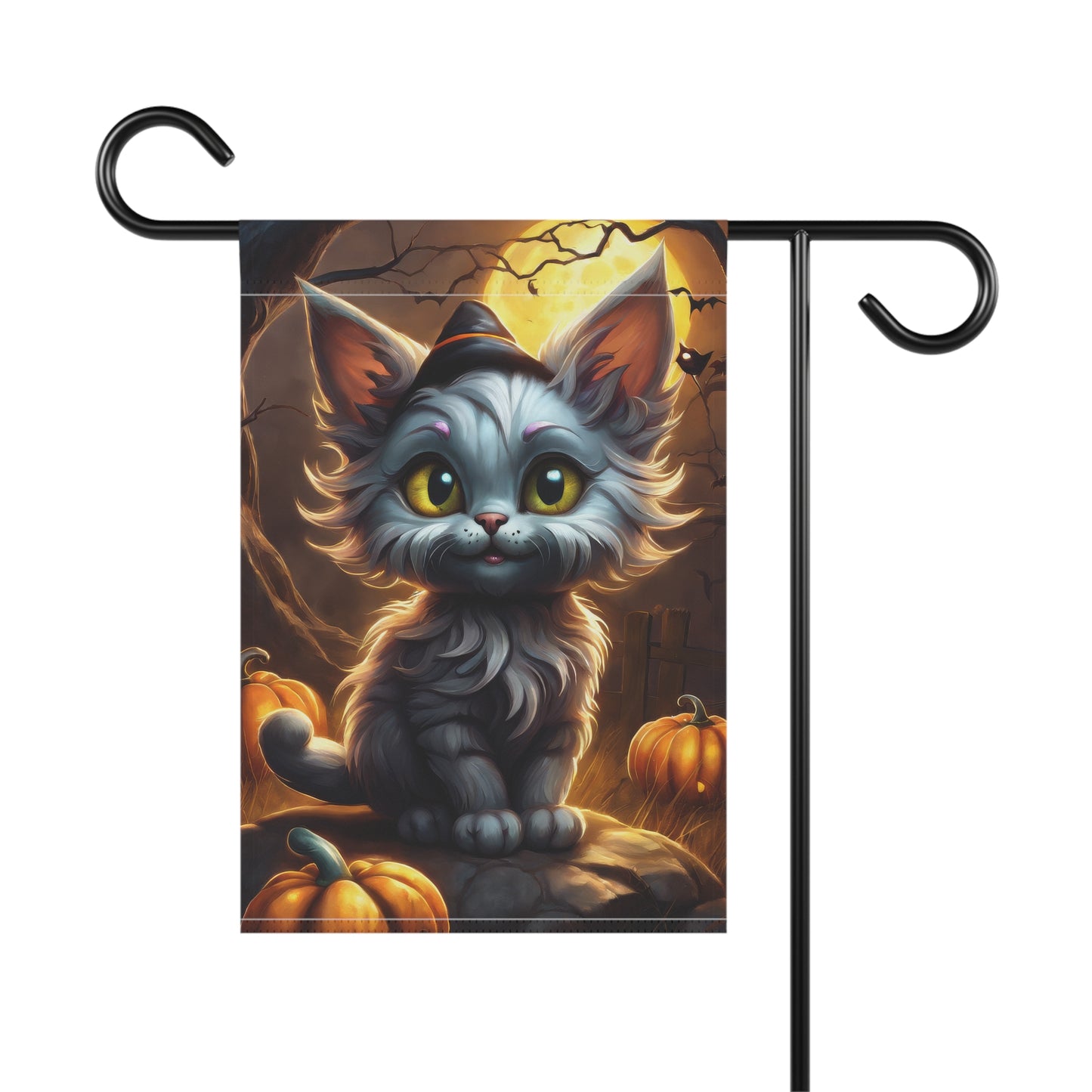 Cute Halloween Cat Garden Flag