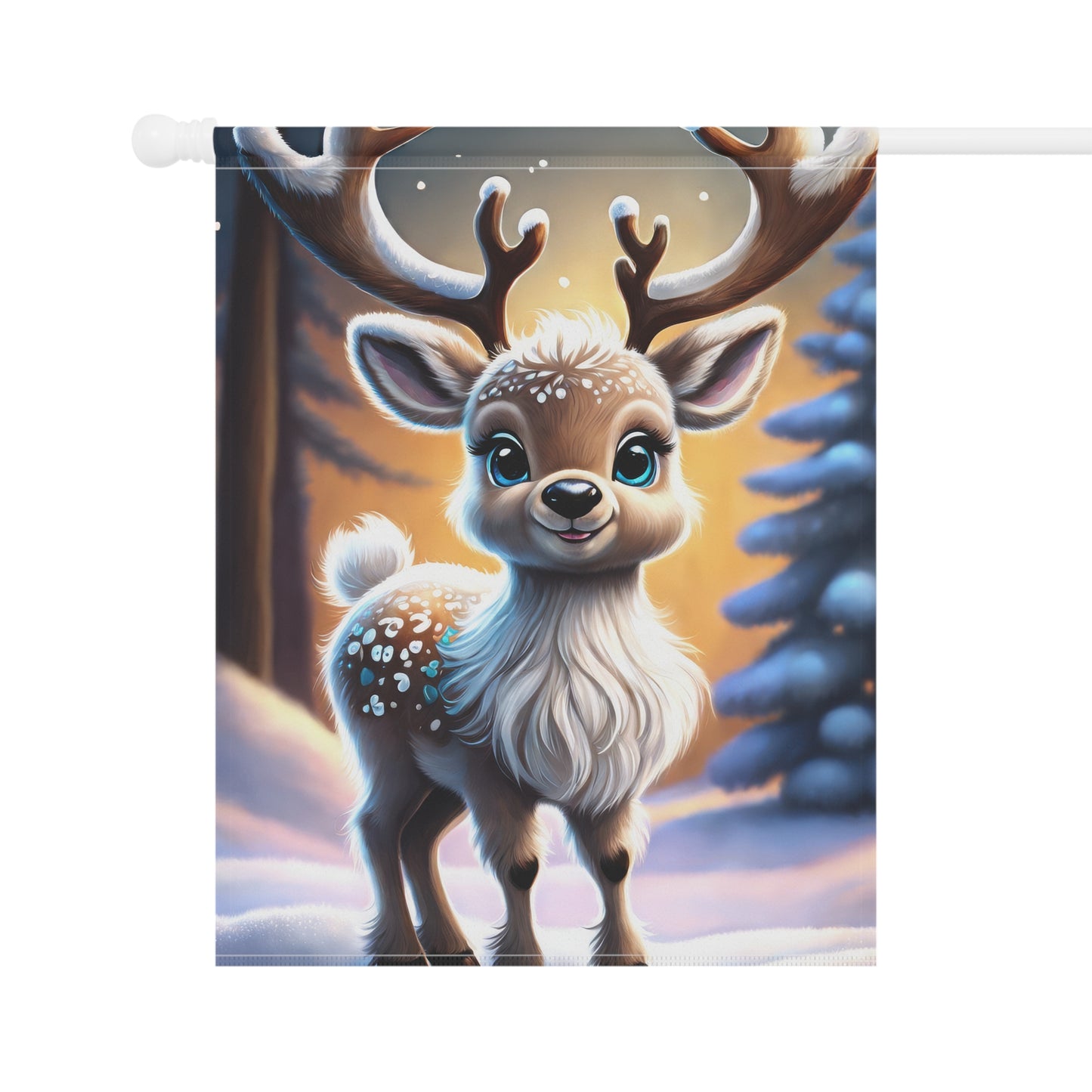 Adorable Spotted Fawn Reindeer Garden Flag
