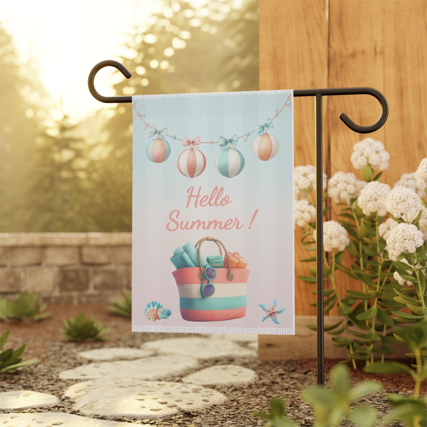 Summer Beach Bag Garden Flag