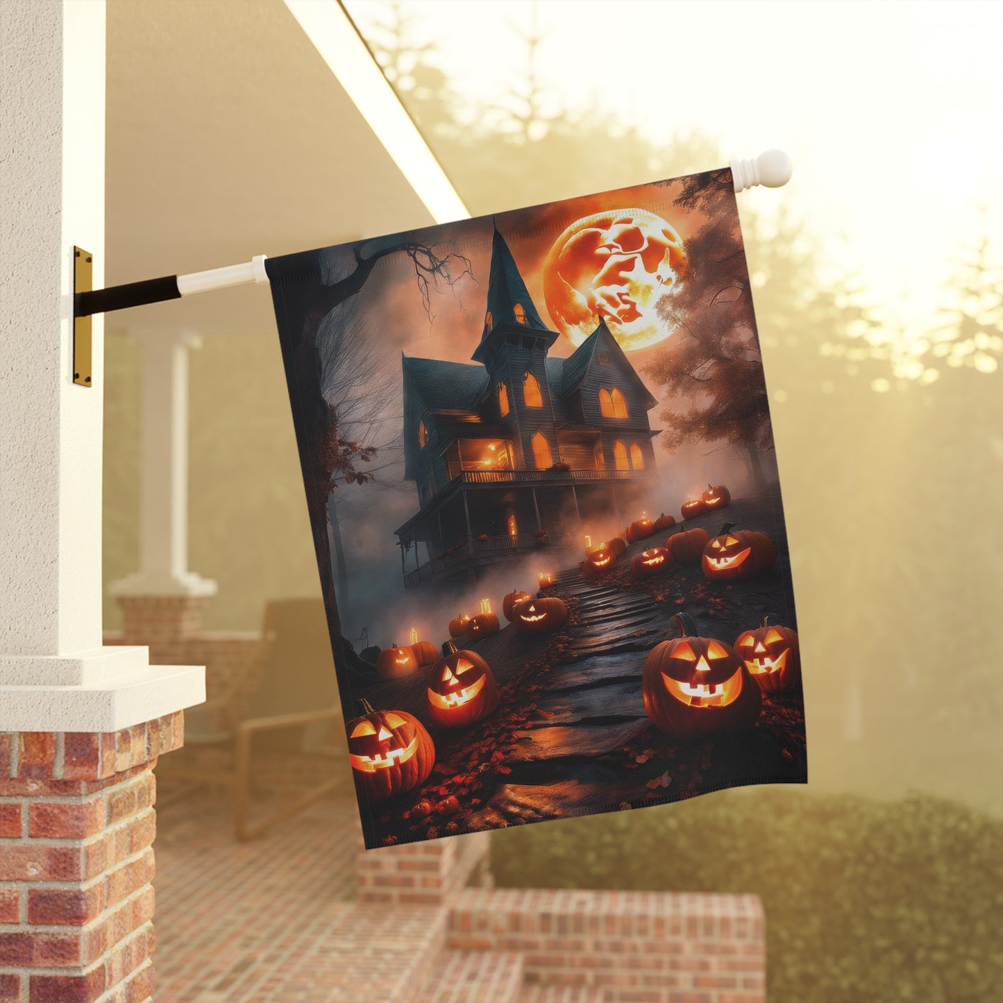 Haunted Hill Halloween Garden Flag/ House Banner