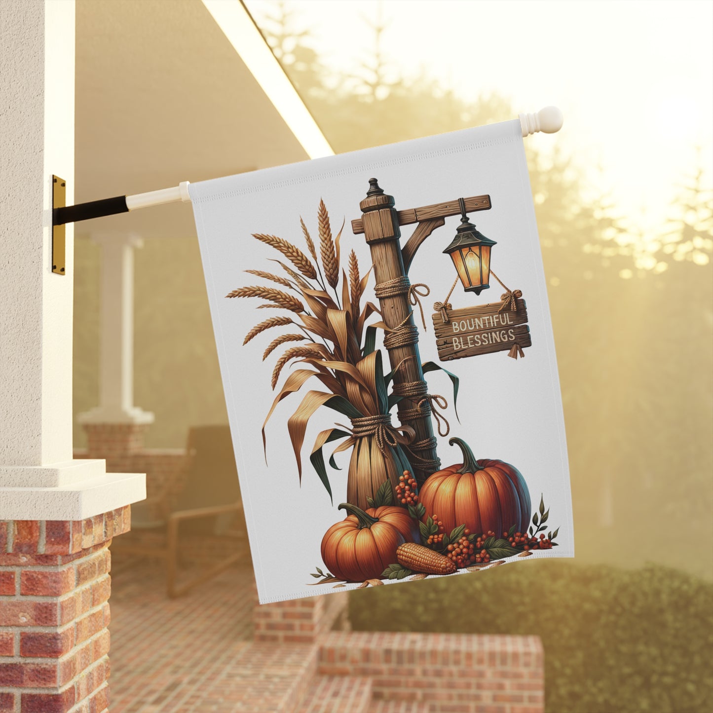 Bountiful Blessings Thanksgiving Garden Flag
