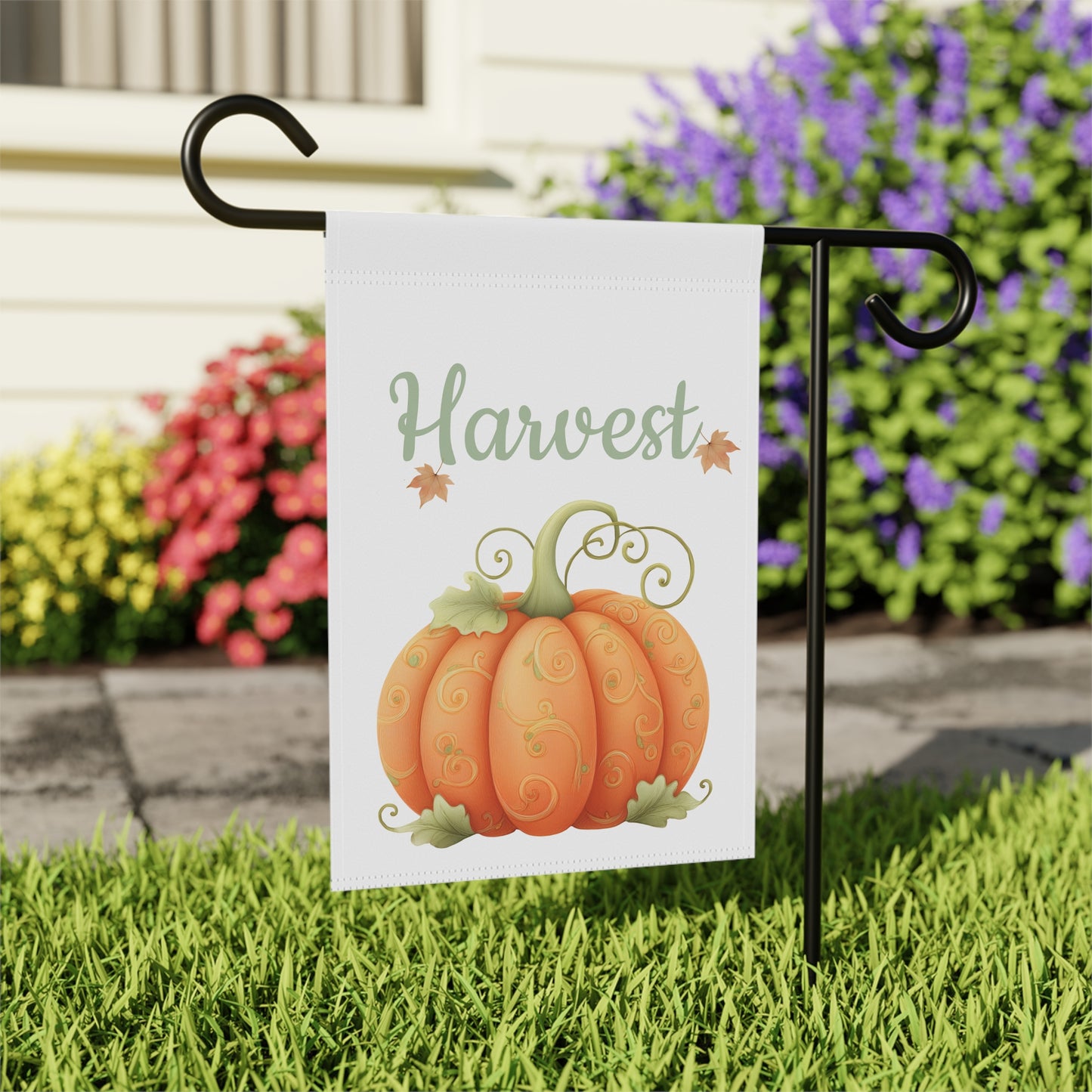 Elegant Pumpkin Garden Flag