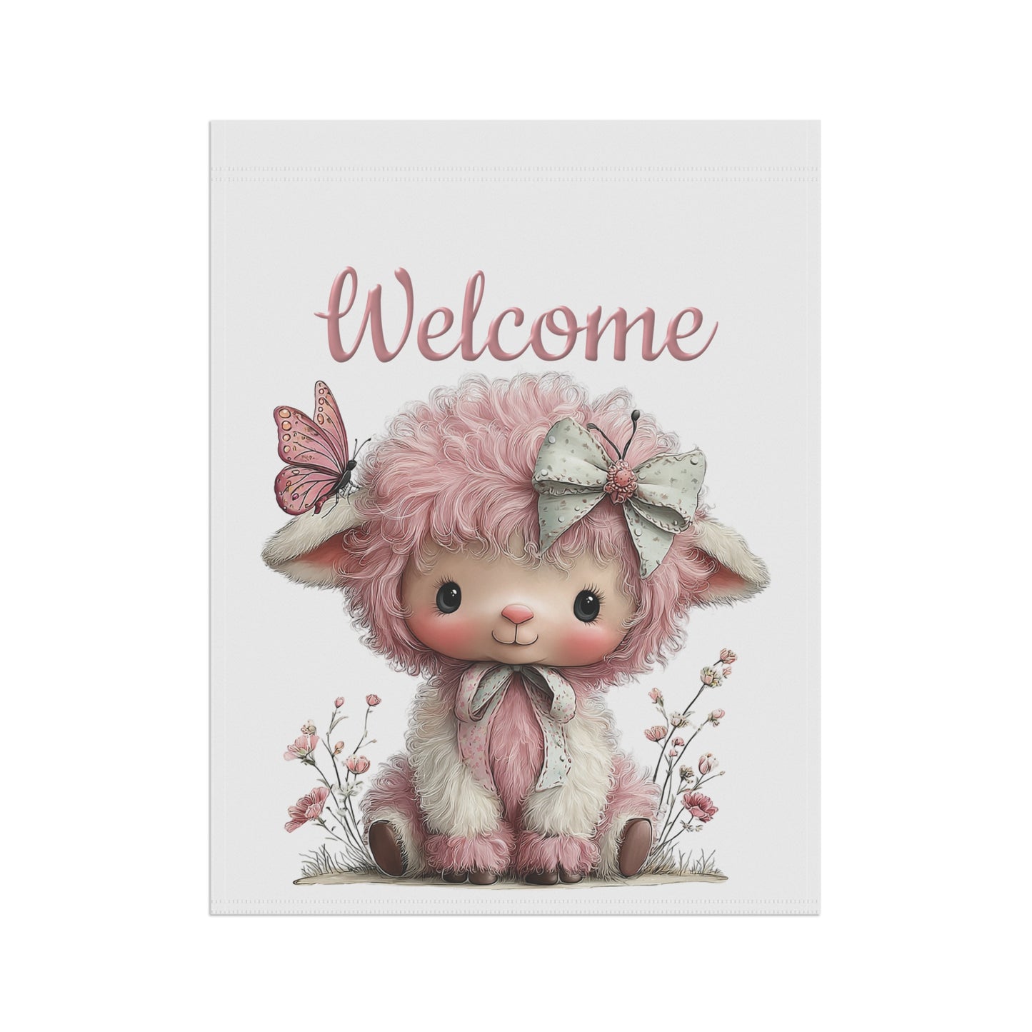 Charming Lamb Welcome Flag