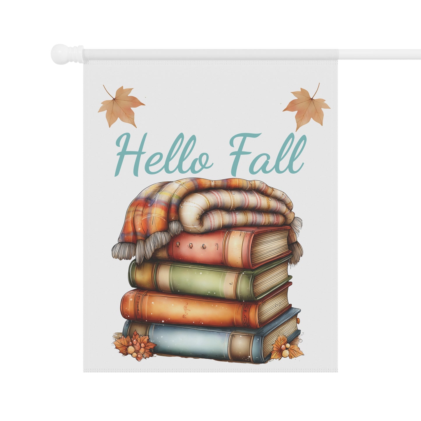 Cozy Book Stack Garden Flag