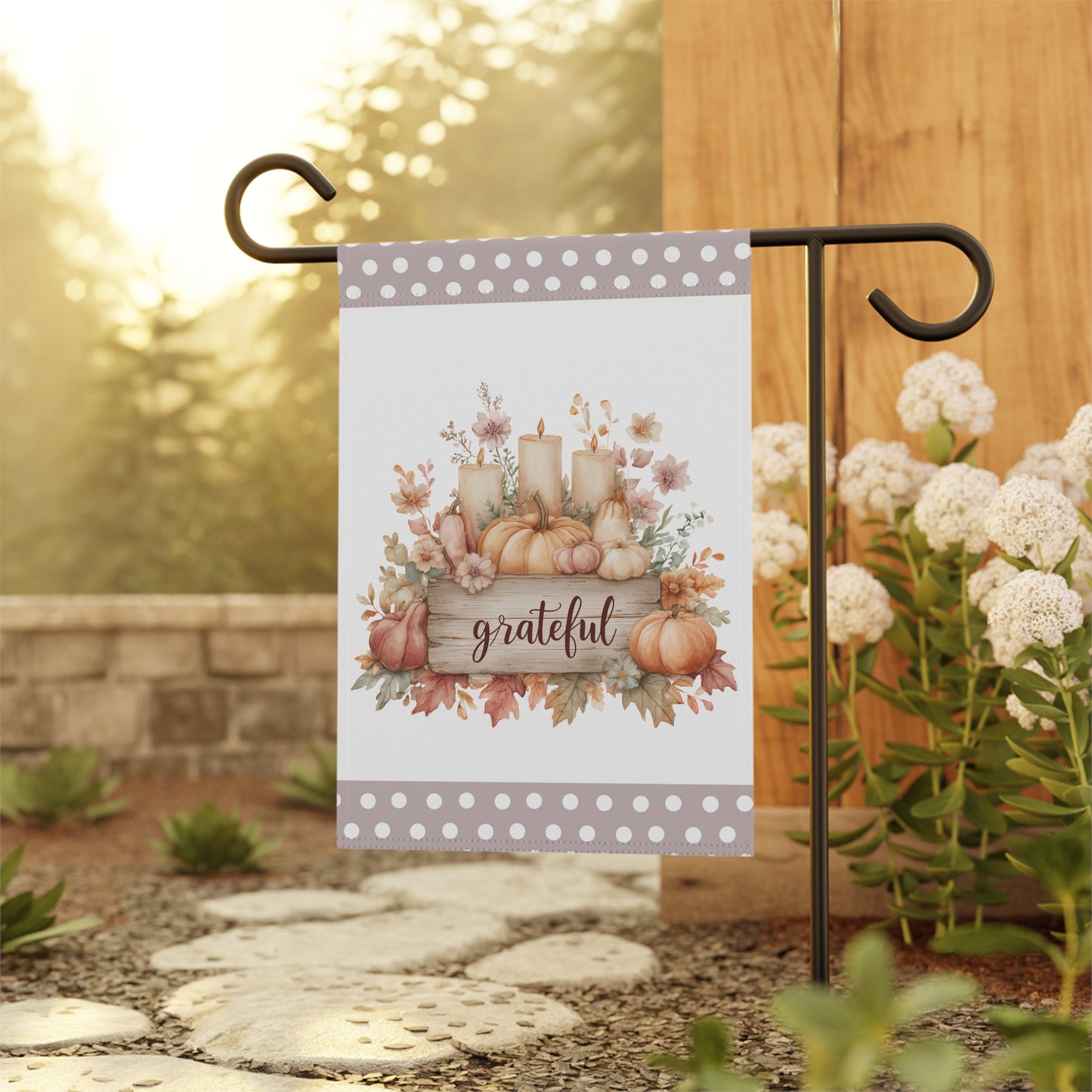 Grateful Autumn Garden Flag