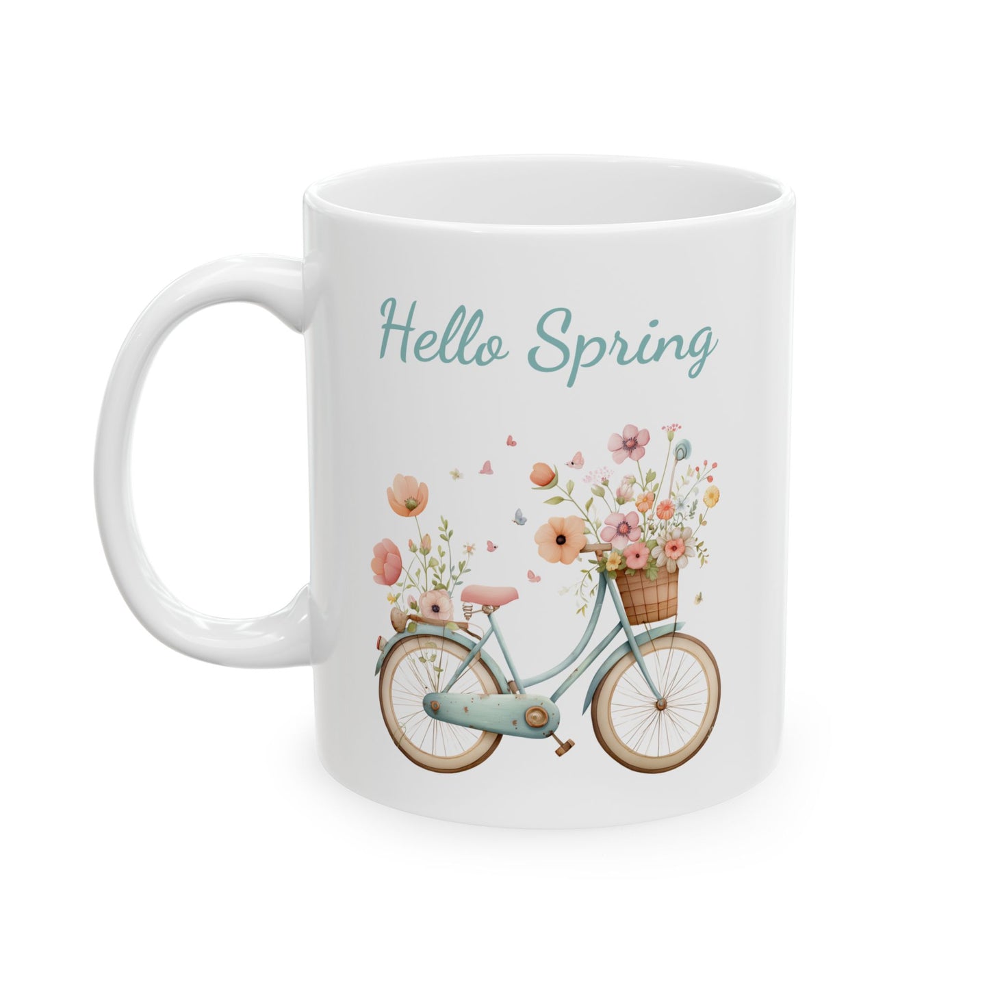 Hello Spring Vintage Bicycle Mug