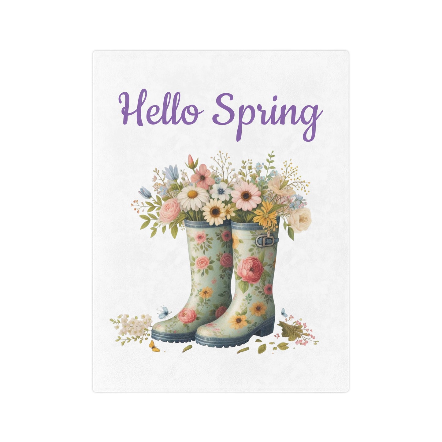 Cute Floral Spring Velveteen Blanket
