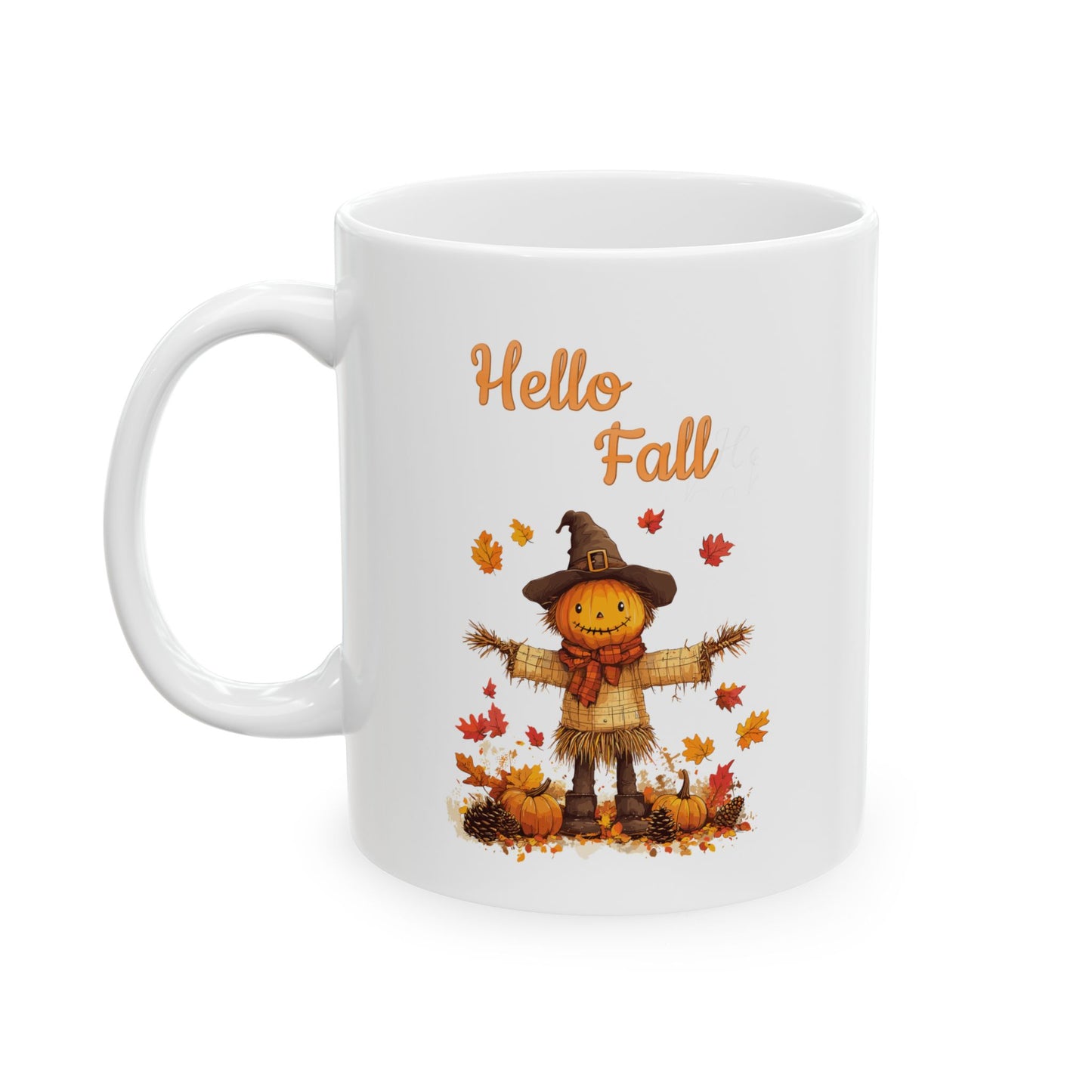 Hello Fall Pumpkin Scarecrow Coffee Mug
