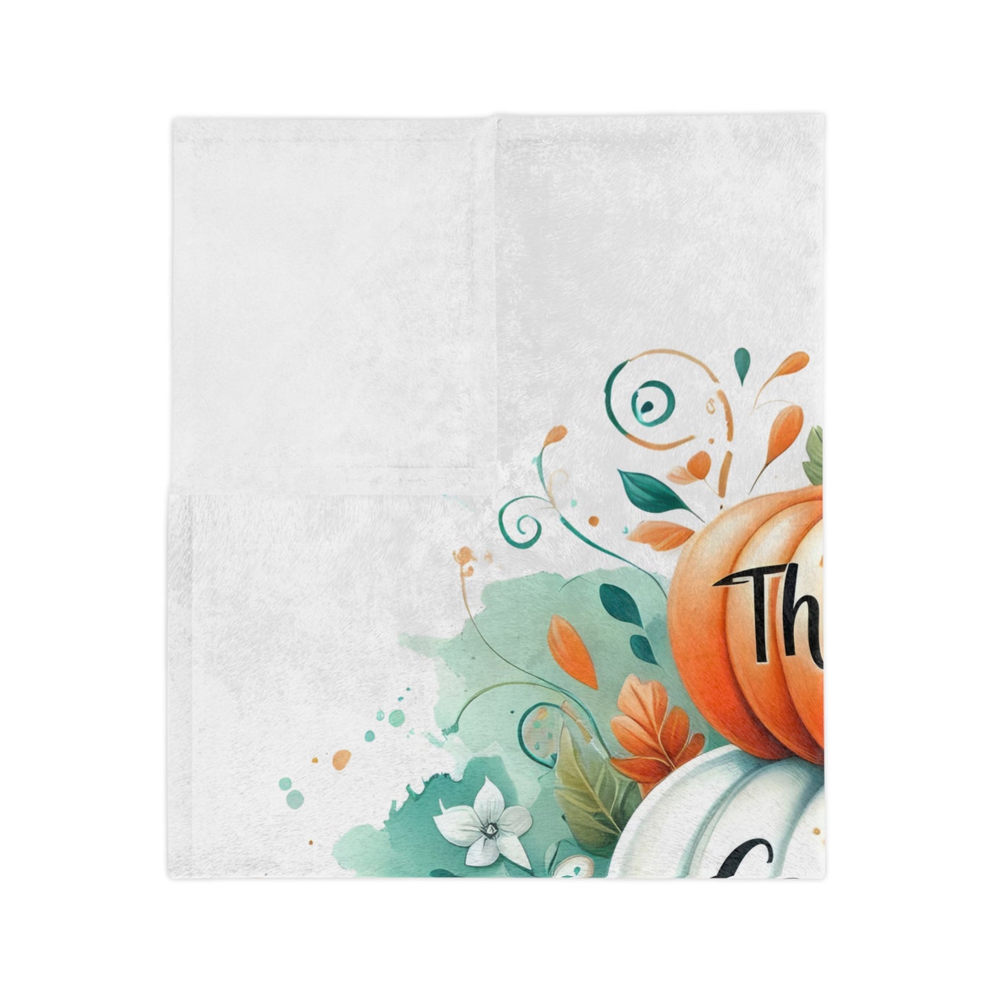 Thankful Grateful Blessed Pumpkin Stack Velveteen Blanket