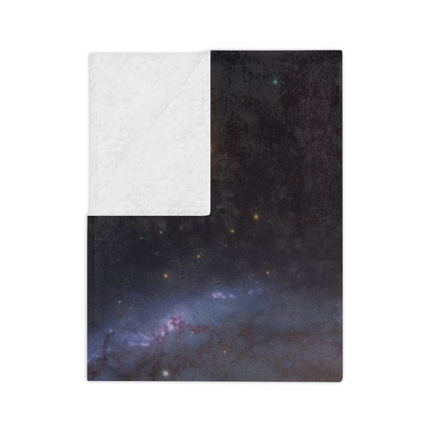 Cosmic Spiral Galaxy Velveteen Plush Blanket