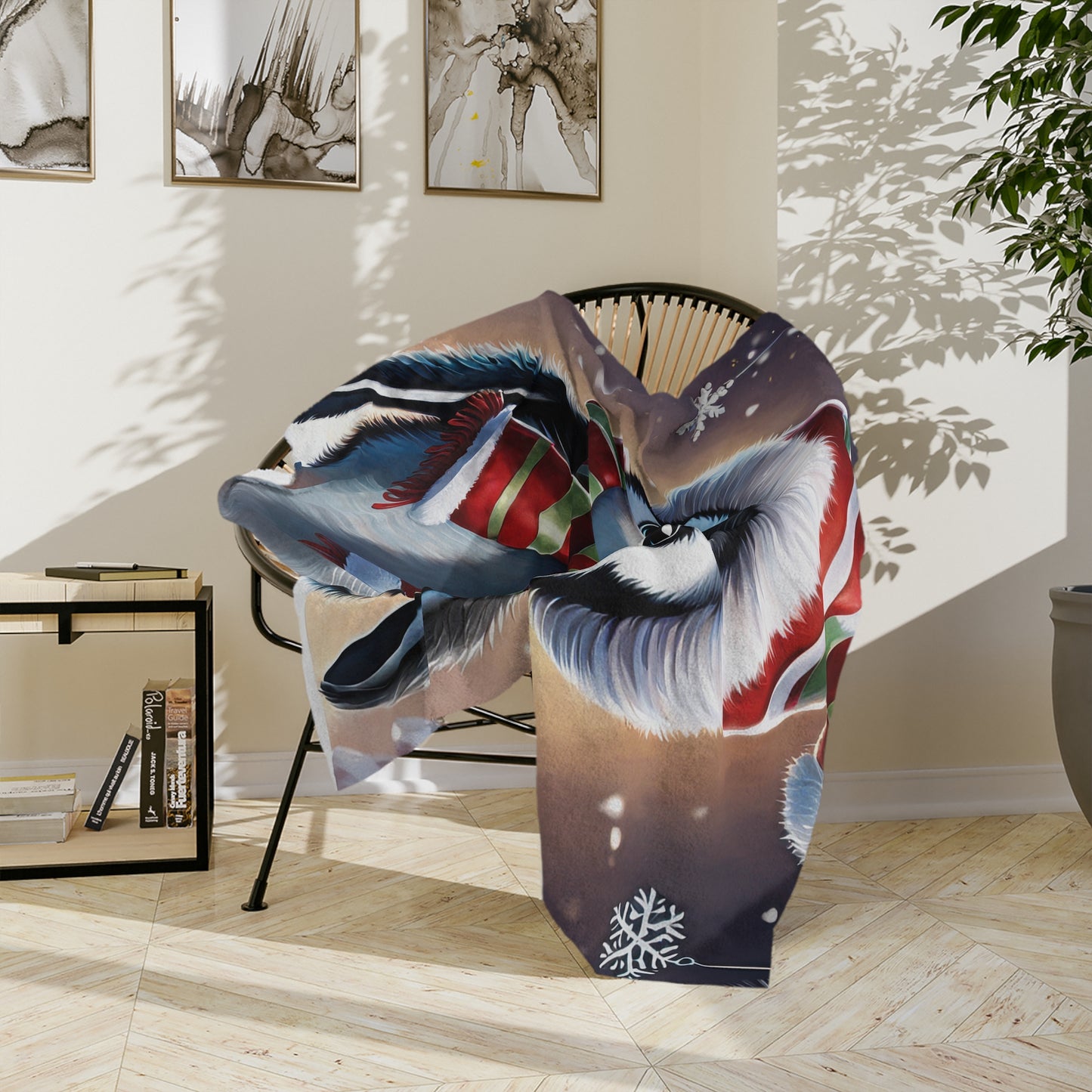 Adorable Penguin Velveteen Plush Blanket