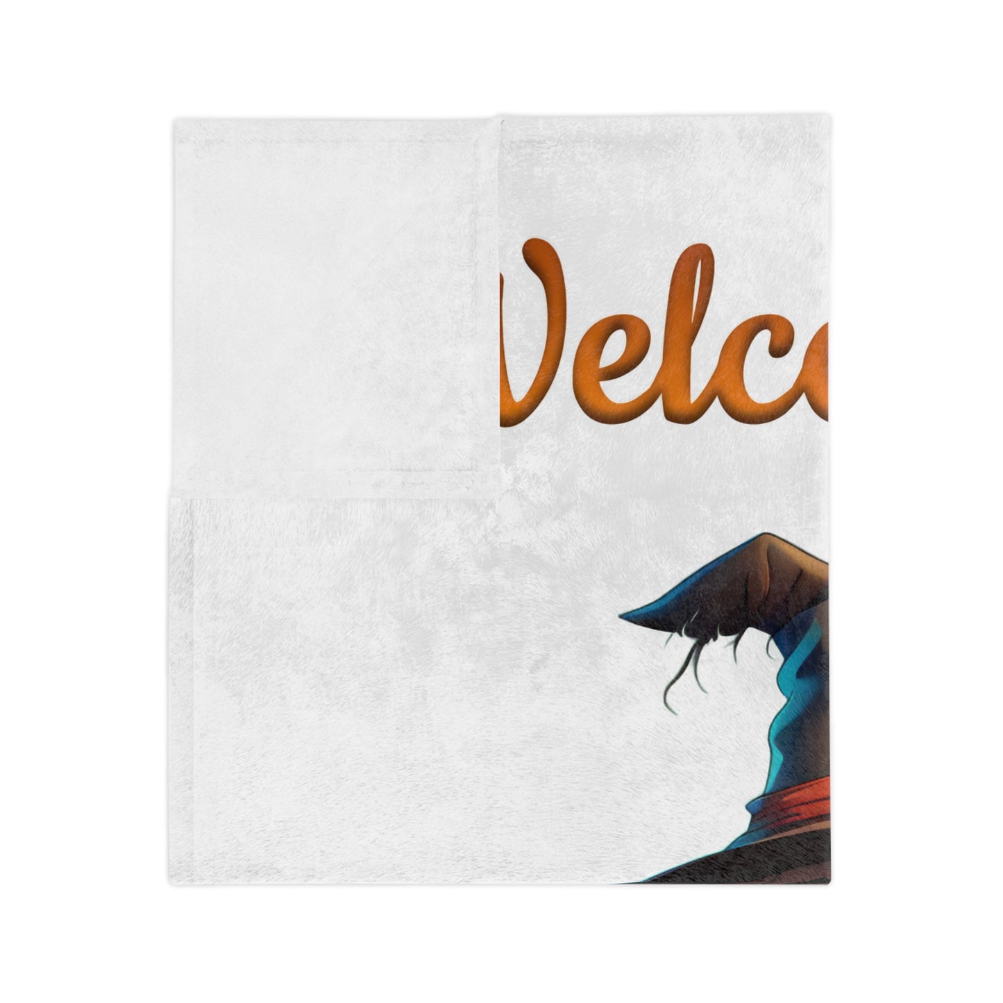 Welcome Autumn Scarecrow Velveteen Blanket