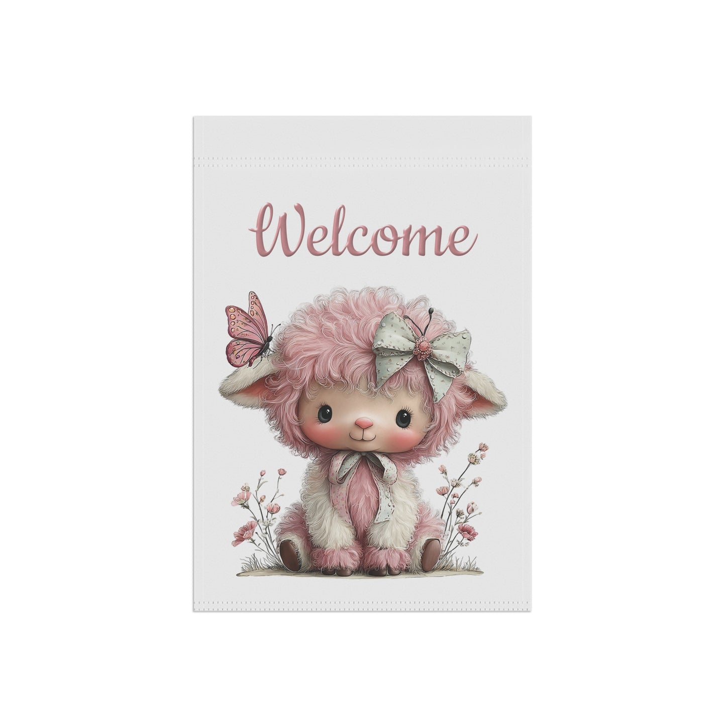 Charming Lamb Welcome Flag