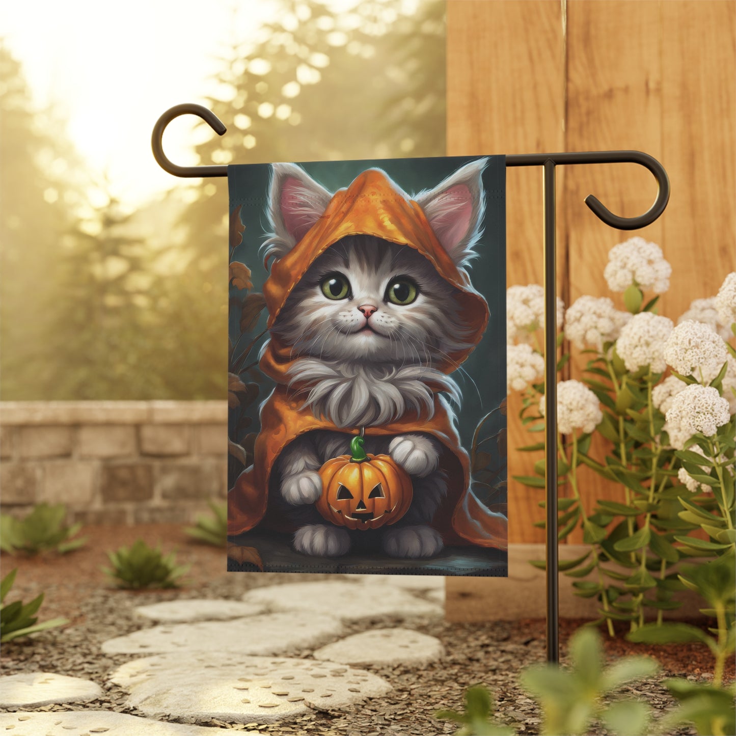 Cute Halloween Cat Garden Flag/ House Banner